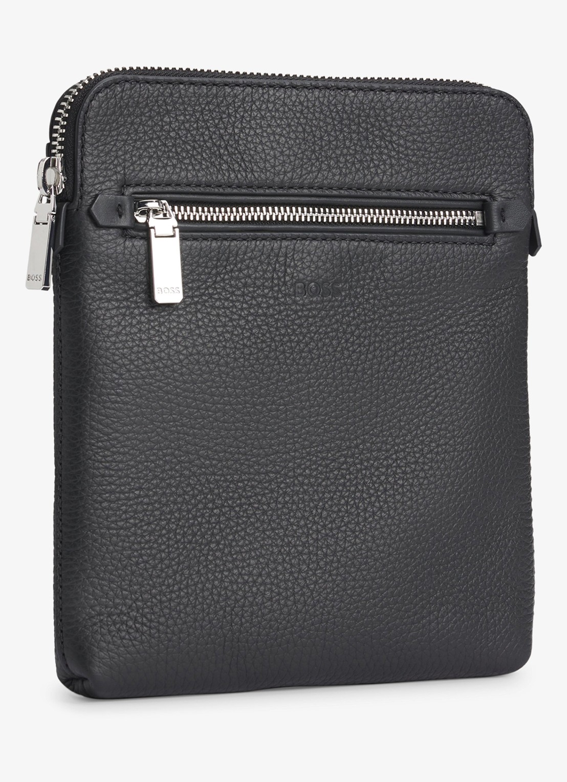 BOSS New Crosstown crossbodytas van leer - detail 3 zwart