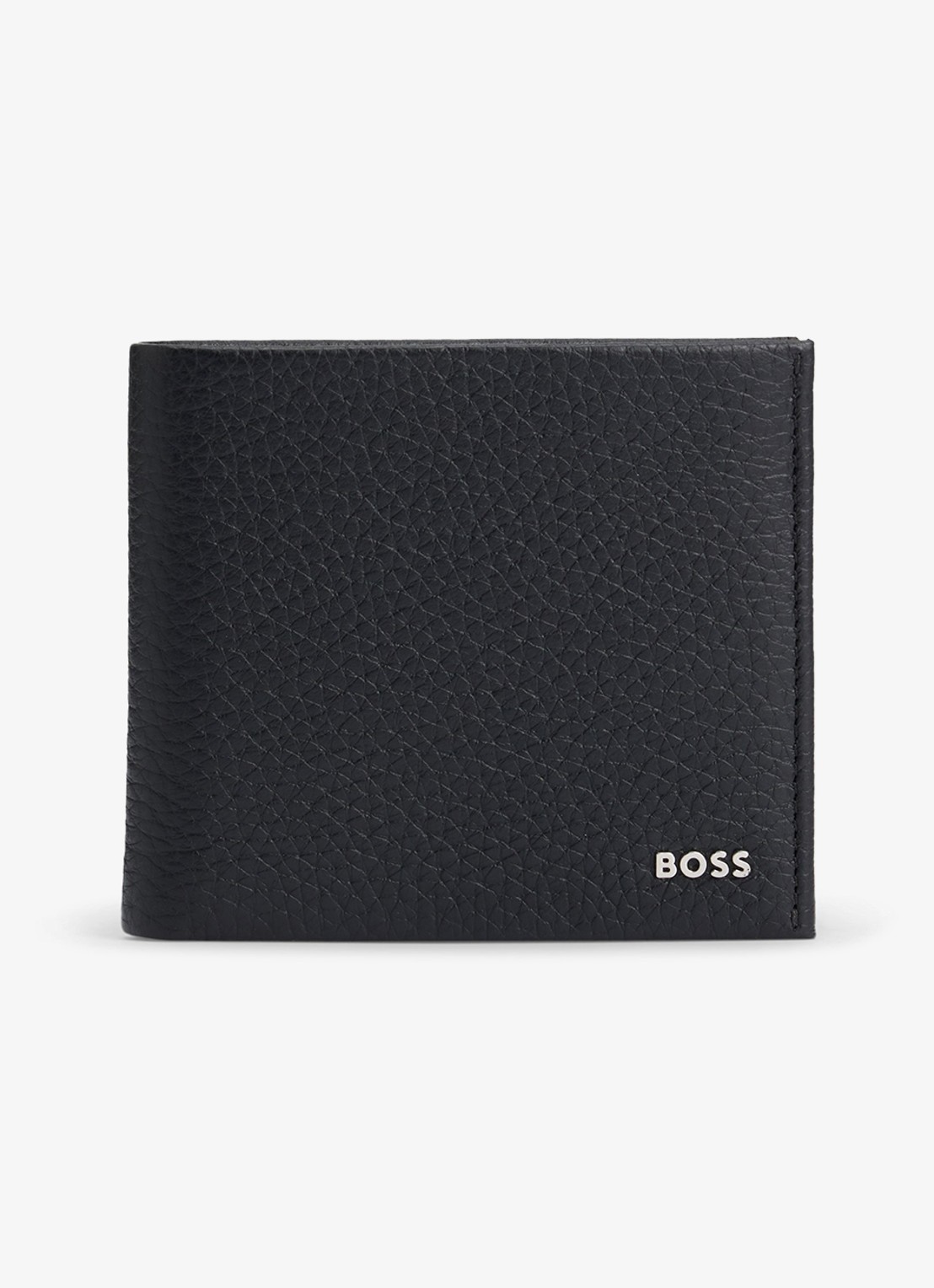 BOSS New Crosstown portemonnee van leer - voorkant zwart