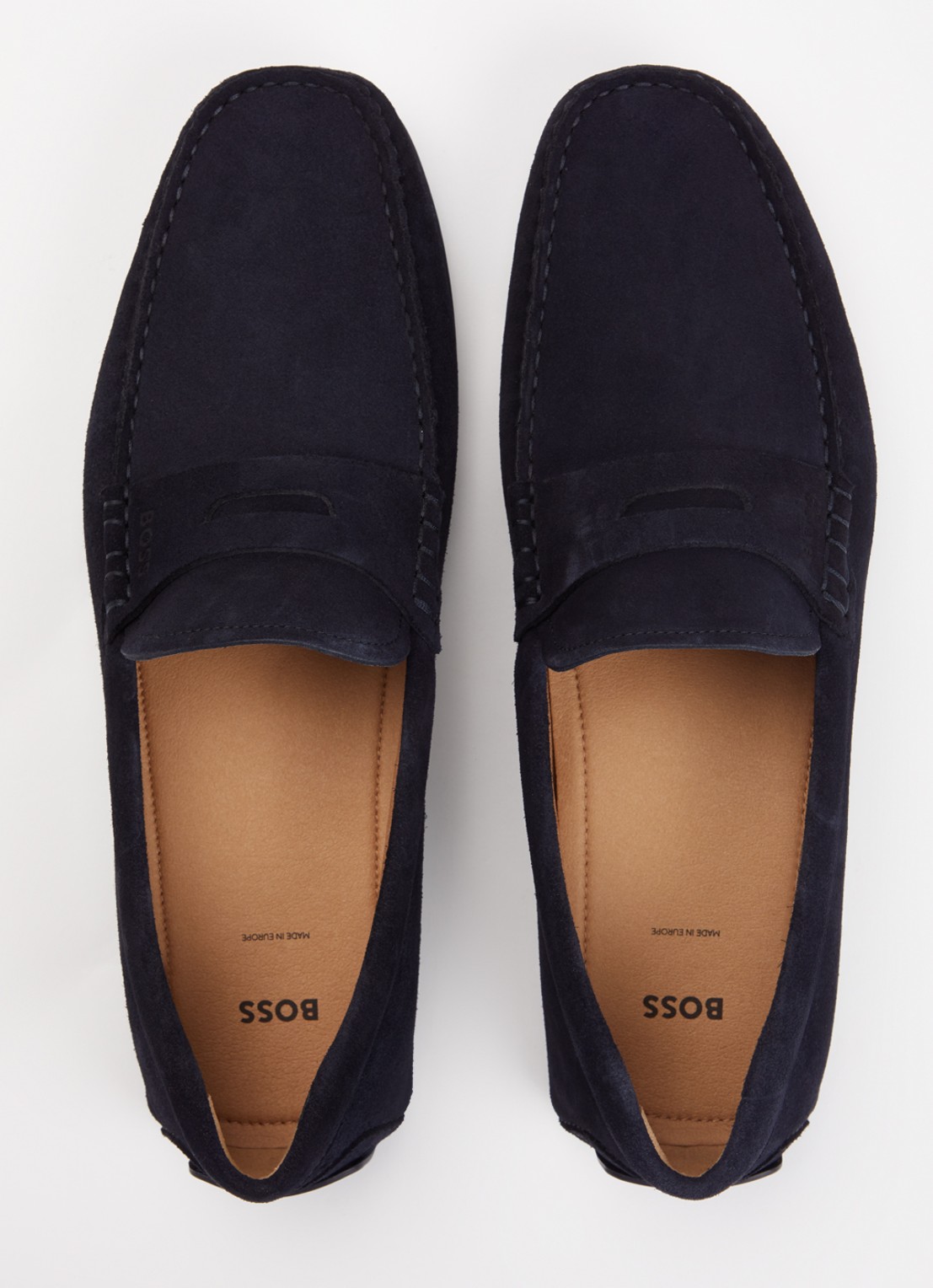 BOSS Noel mocassin van suède - detail 4 donkerblauw