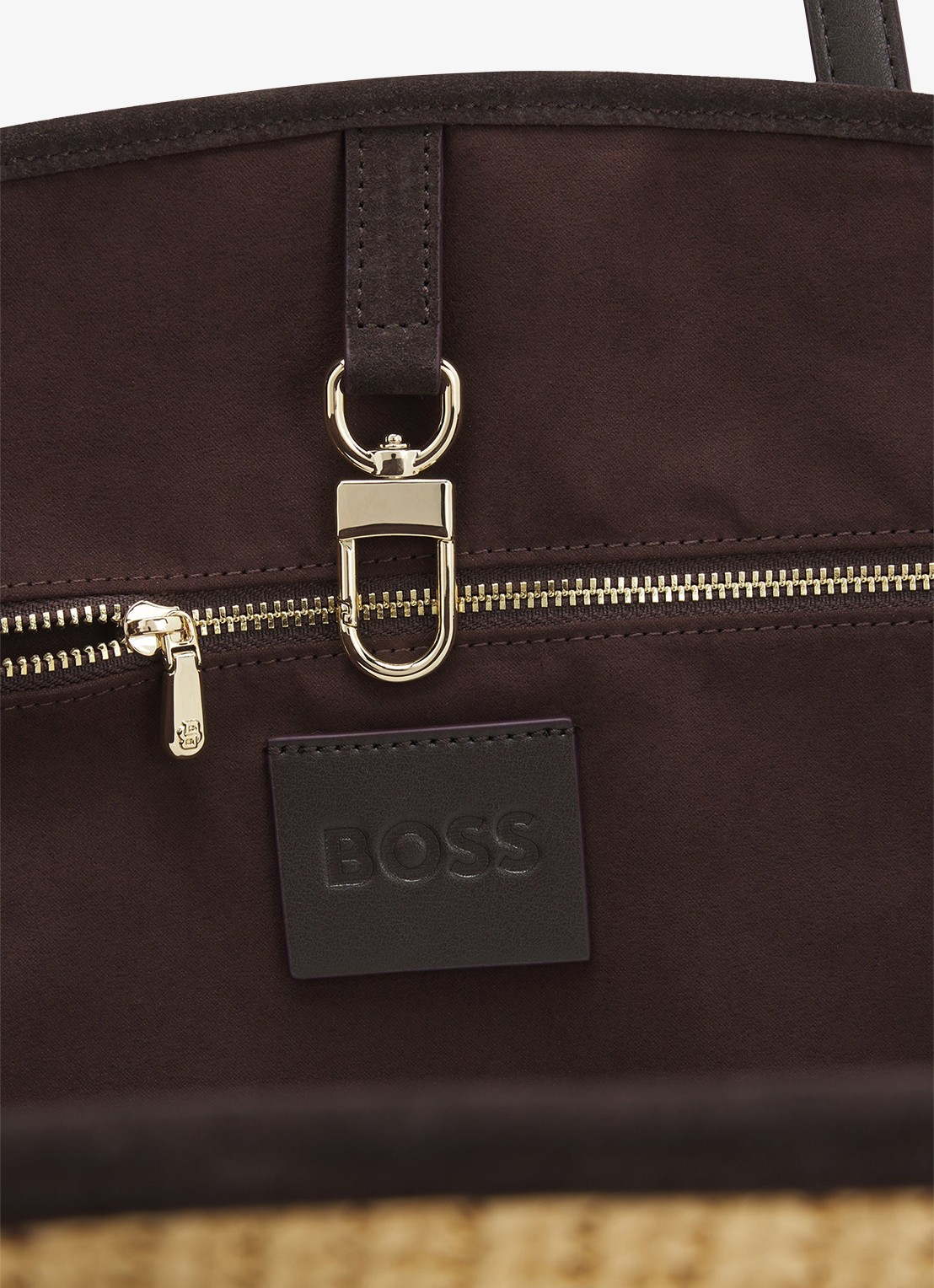 BOSS Numah Maxi strandtas met gevlochten detail - achterkant 6 open white-116 / wit