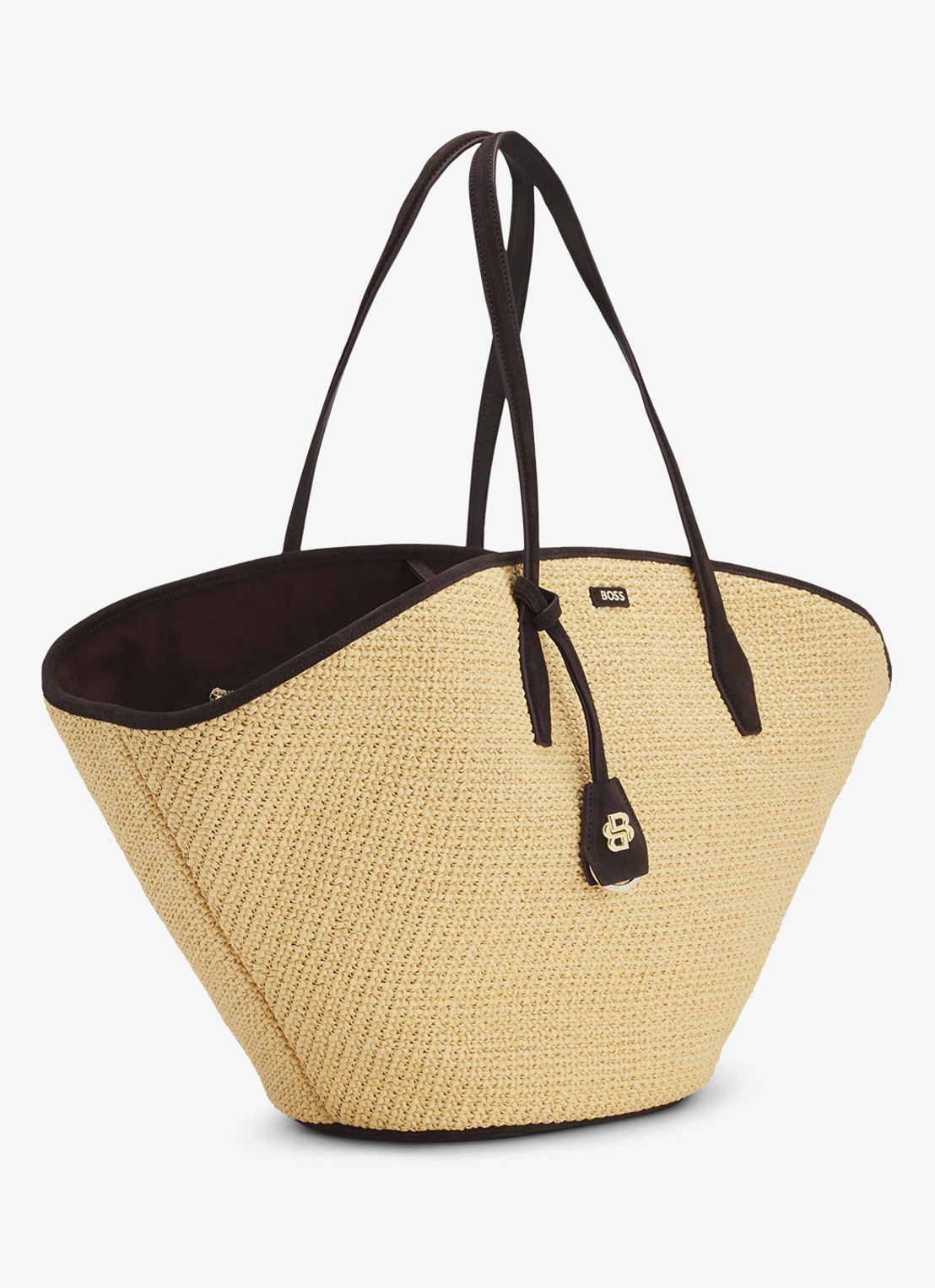 BOSS Numah Maxi strandtas met gevlochten detail - detail 5 open white-116 / wit