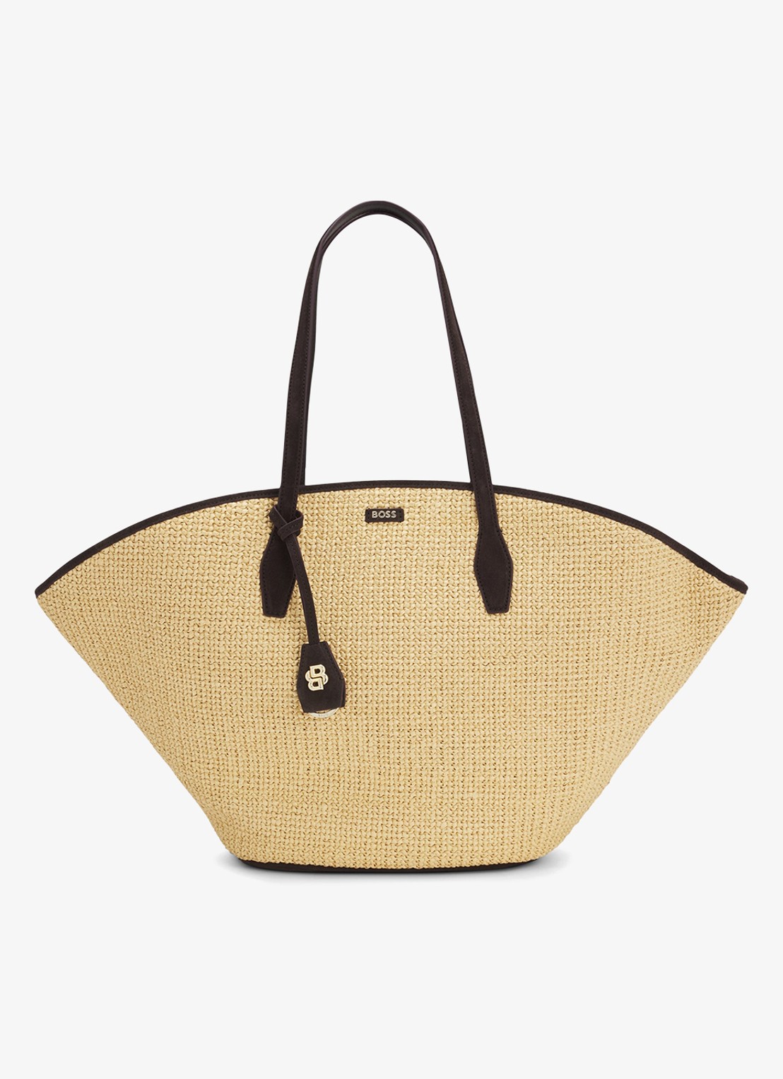 BOSS Numah Maxi strandtas met gevlochten detail - voorkant open white-116 / wit