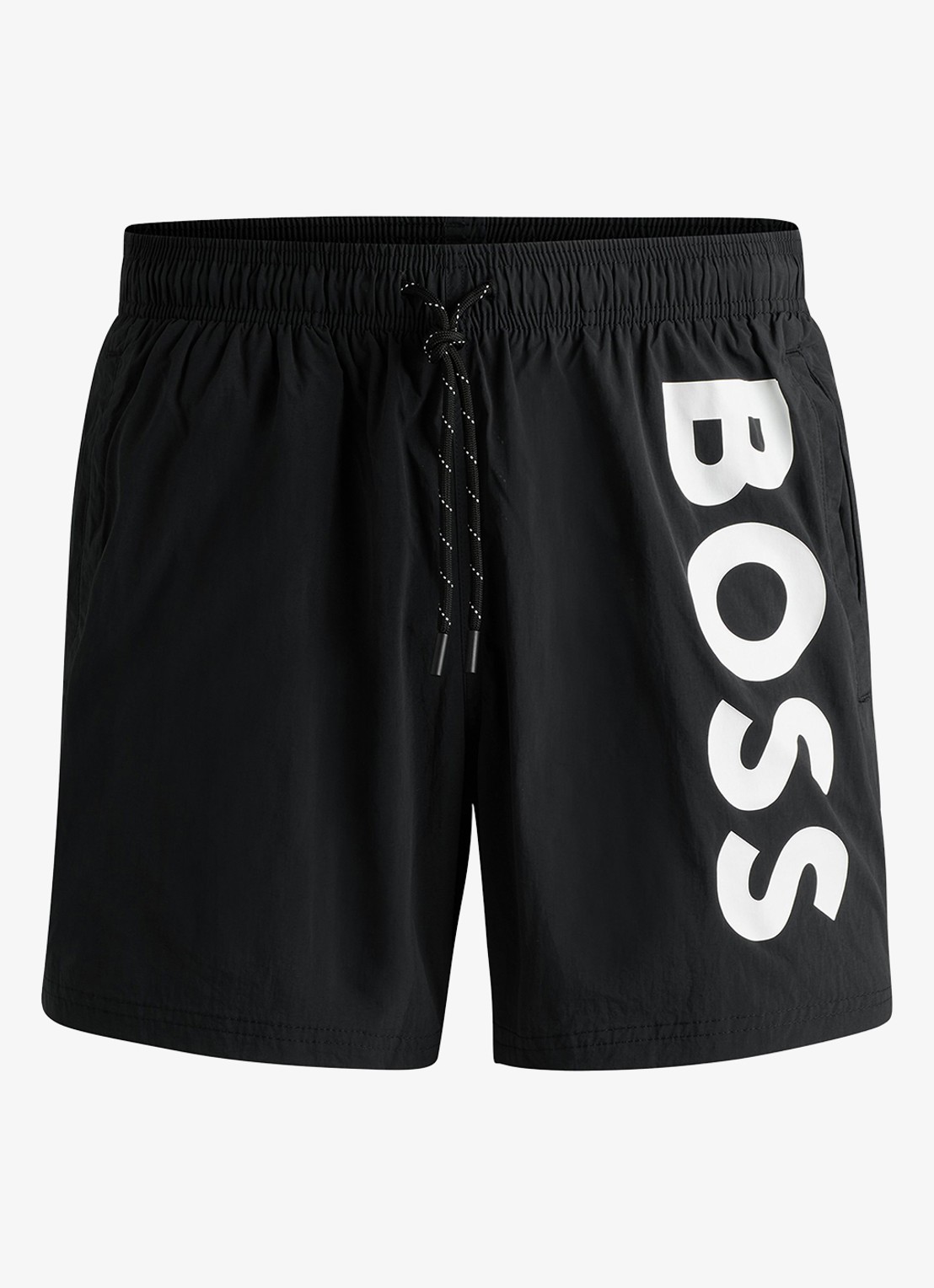 BOSS Octopus zwemshorts met logoprint en steekzakken - voorkant 3 zwart