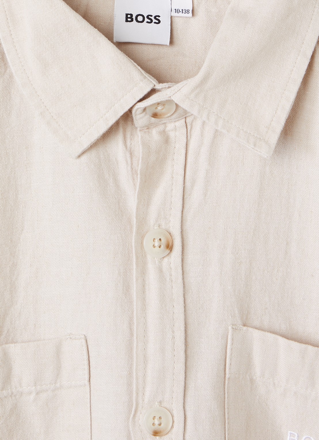 BOSS Overhemd in linnenblend - detail 3 beige