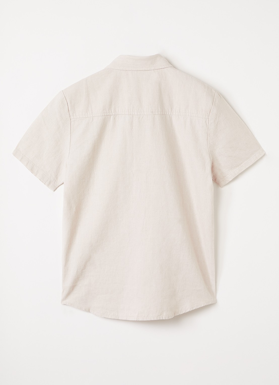 BOSS Overhemd in linnenblend - voorkant 2 beige