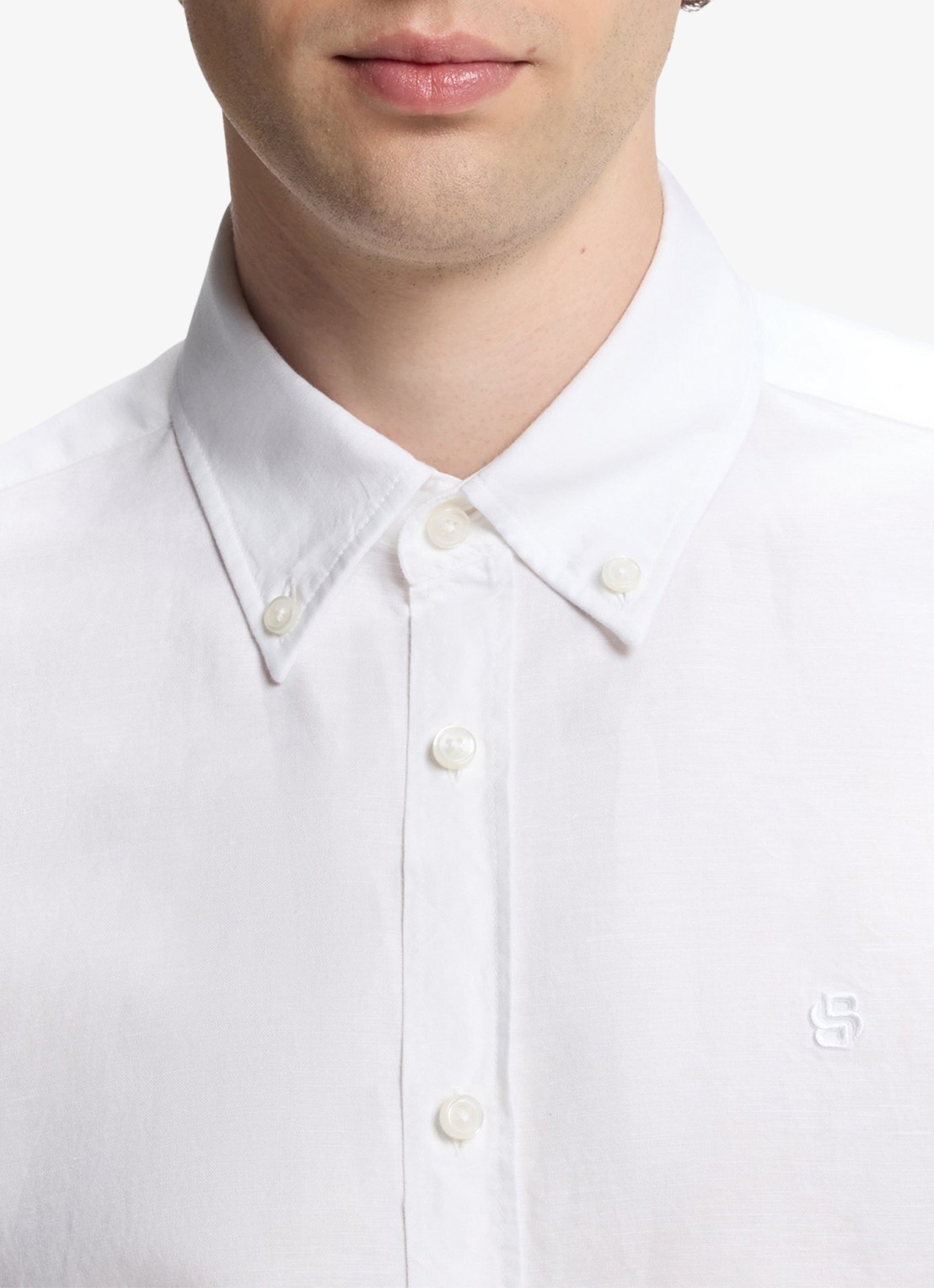 BOSS Overhemd in linnenblend - detail 5 wit