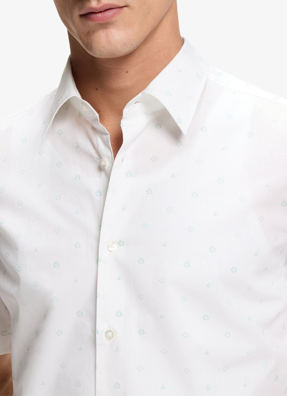 BOSS Overhemd met grafische print - detail 4 white-100 / wit