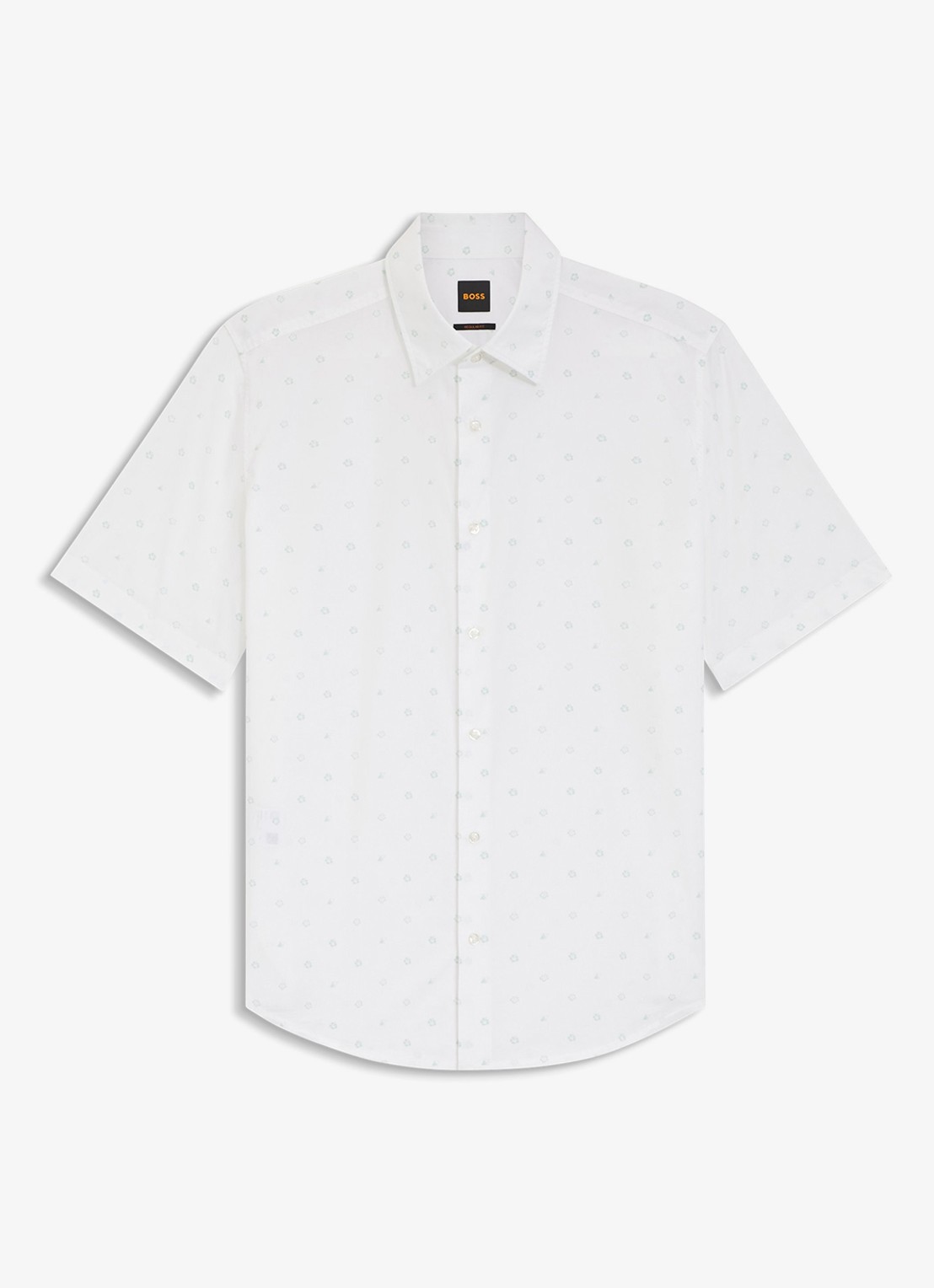 BOSS Overhemd met grafische print - voorkant white-100 / wit