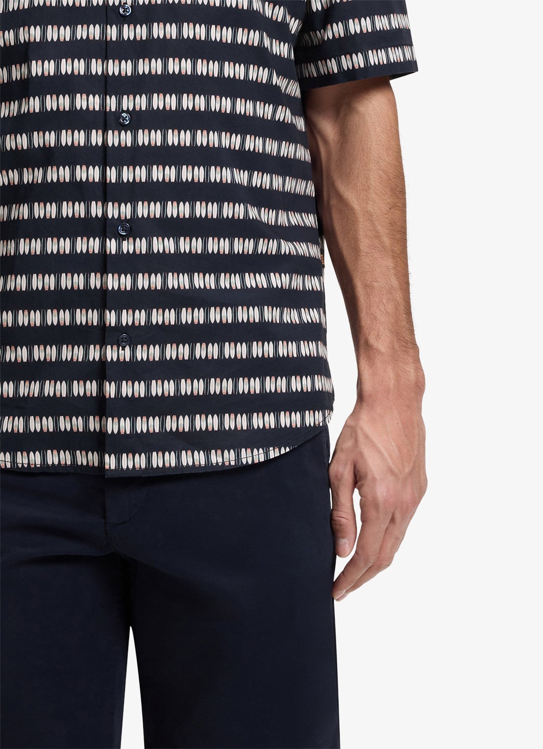 BOSS Overhemd met grafische print - detail 6 dark blue-406 / blauw