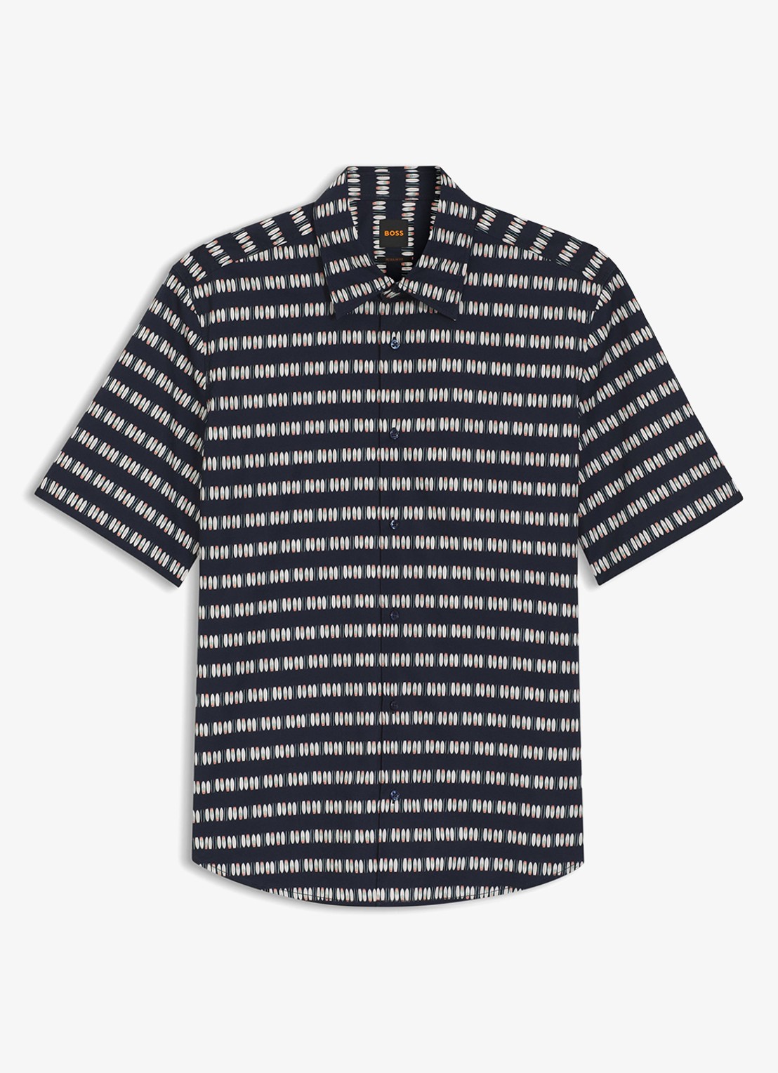 BOSS Overhemd met grafische print - voorkant dark blue-406 / blauw