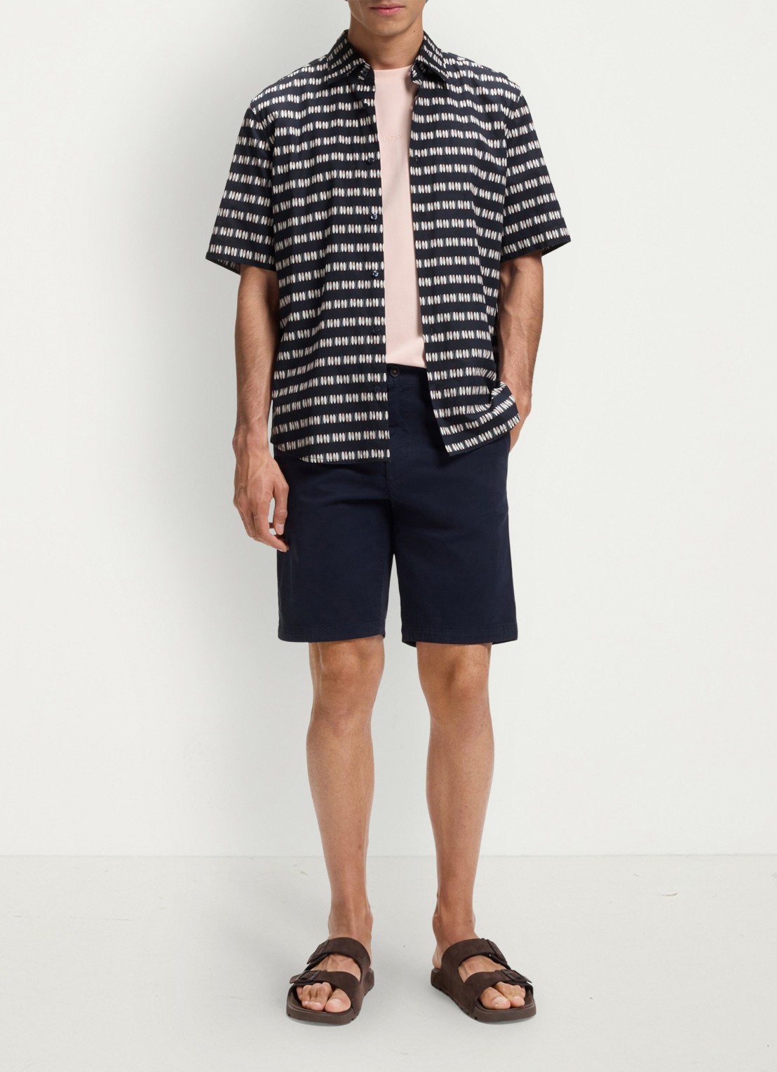 BOSS Overhemd met grafische print - voorkant 2 dark blue-406 / blauw