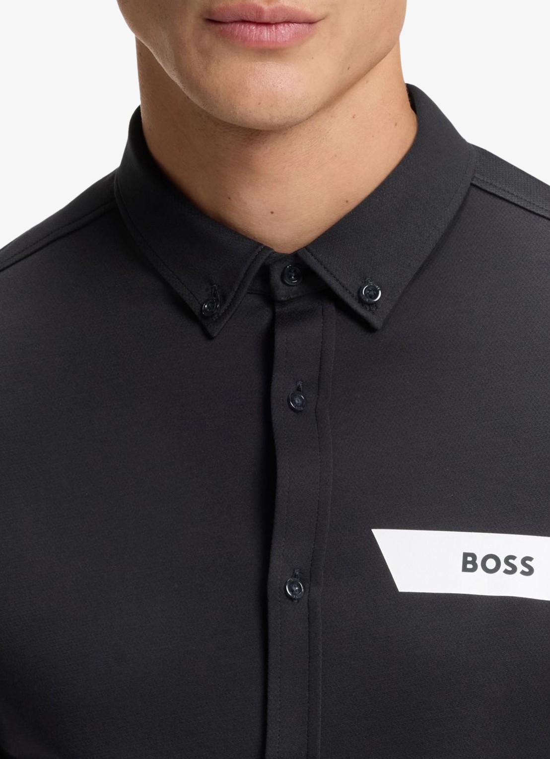 BOSS Overhemd met logo  - detail 5 donkerblauw
