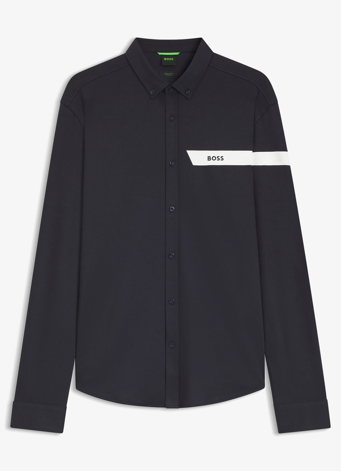 BOSS Overhemd met logo  - voorkant 2 donkerblauw