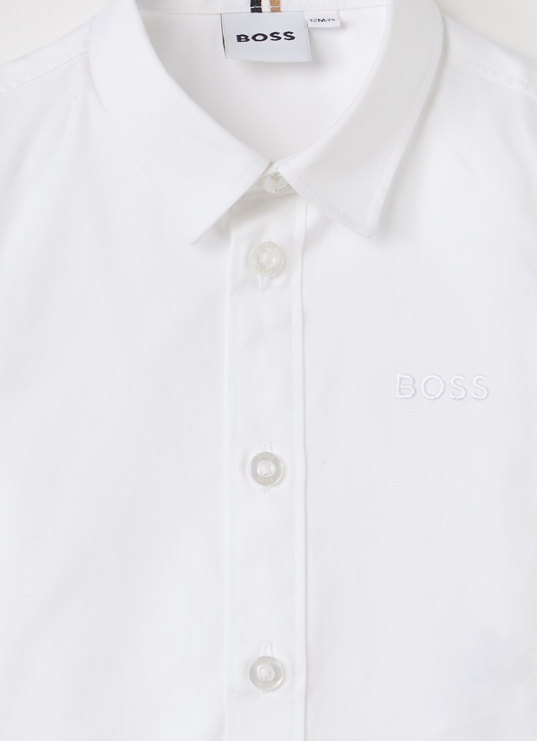 BOSS Overhemd met logoborduring - detail 3 wit