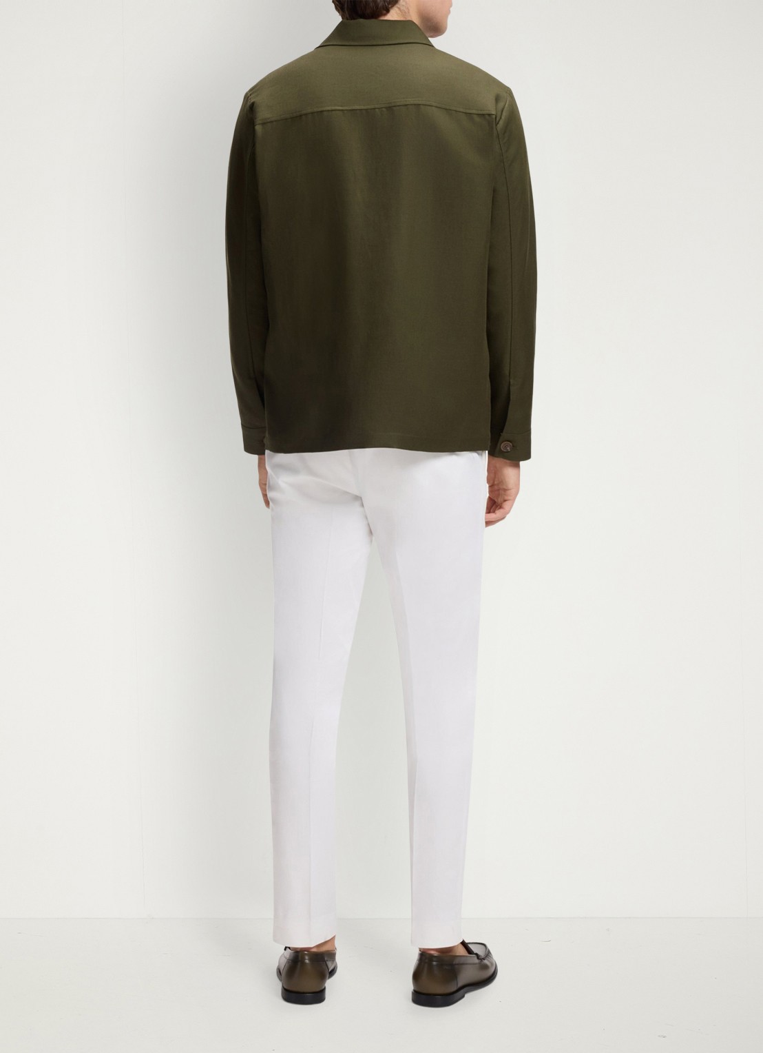 BOSS Overshirt met borstzak - achterkant 4 khaki