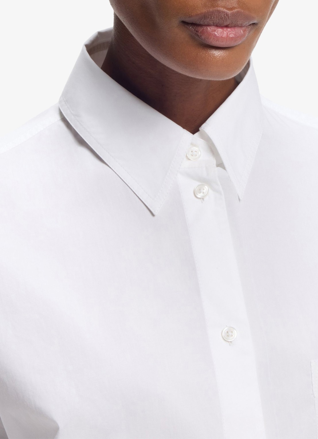 BOSS Oversized blouse met kraag - detail 4 wit