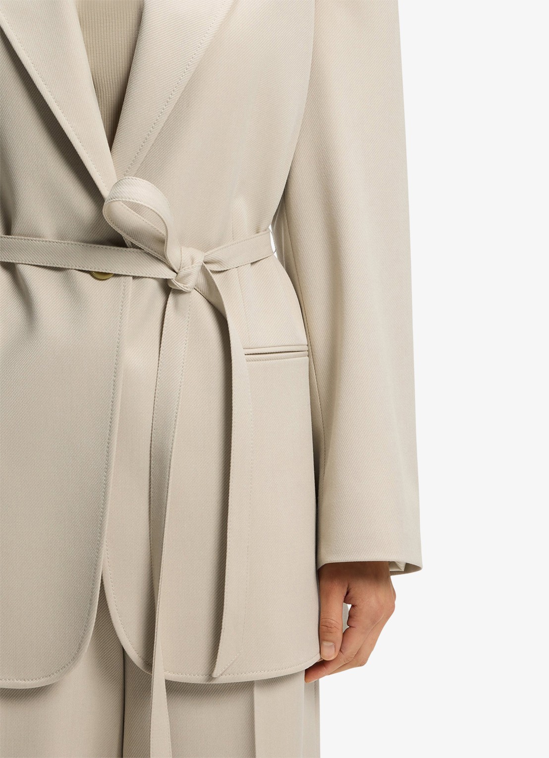 BOSS Oversized-fit blazer met riem - detail 5 beige