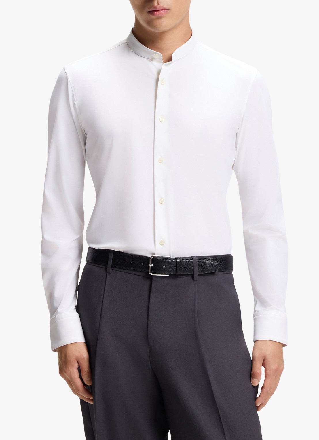 BOSS P-Hank slim fit overhemd met stretch - detail 6 wit