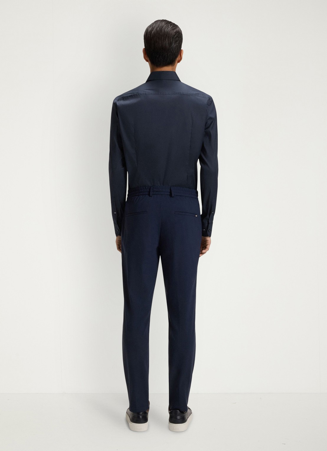 BOSS P-Hank-Spread slim fit overhemd - achterkant 4 donkerblauw