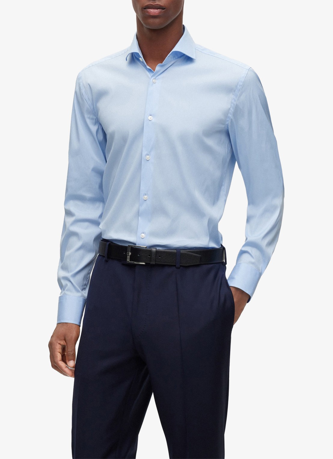 BOSS P-Hank-Spread slim fit overhemd - detail 2 lichtblauw