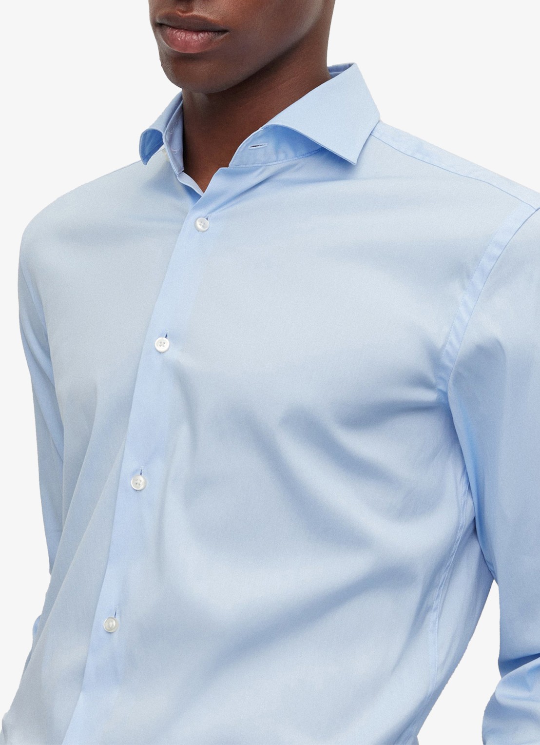 BOSS P-Hank-Spread slim fit overhemd - detail 3 lichtblauw