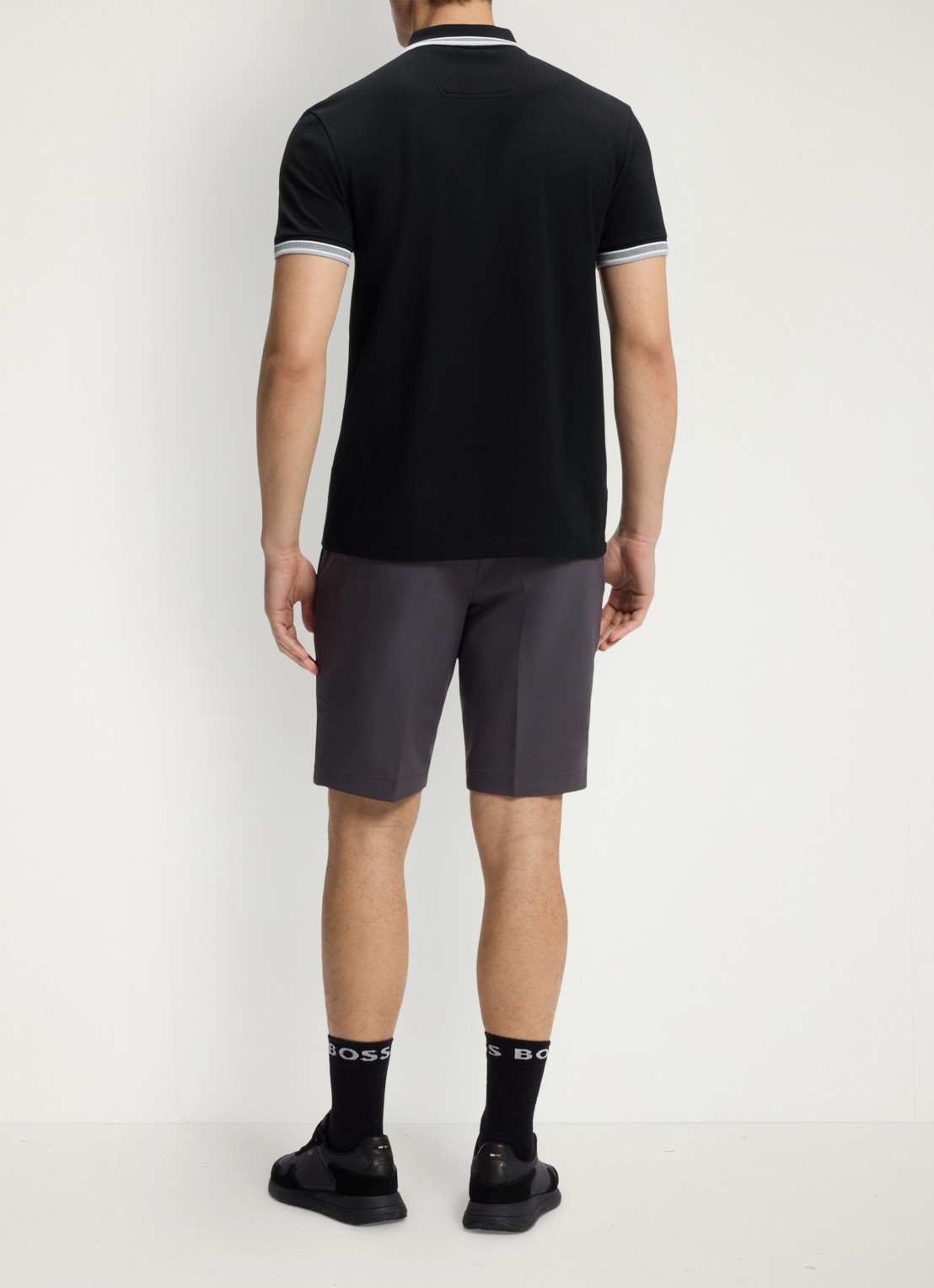 BOSS Paddy regular fit polo van piqué katoen met logo  - achterkant 3 black-001 / zwart
