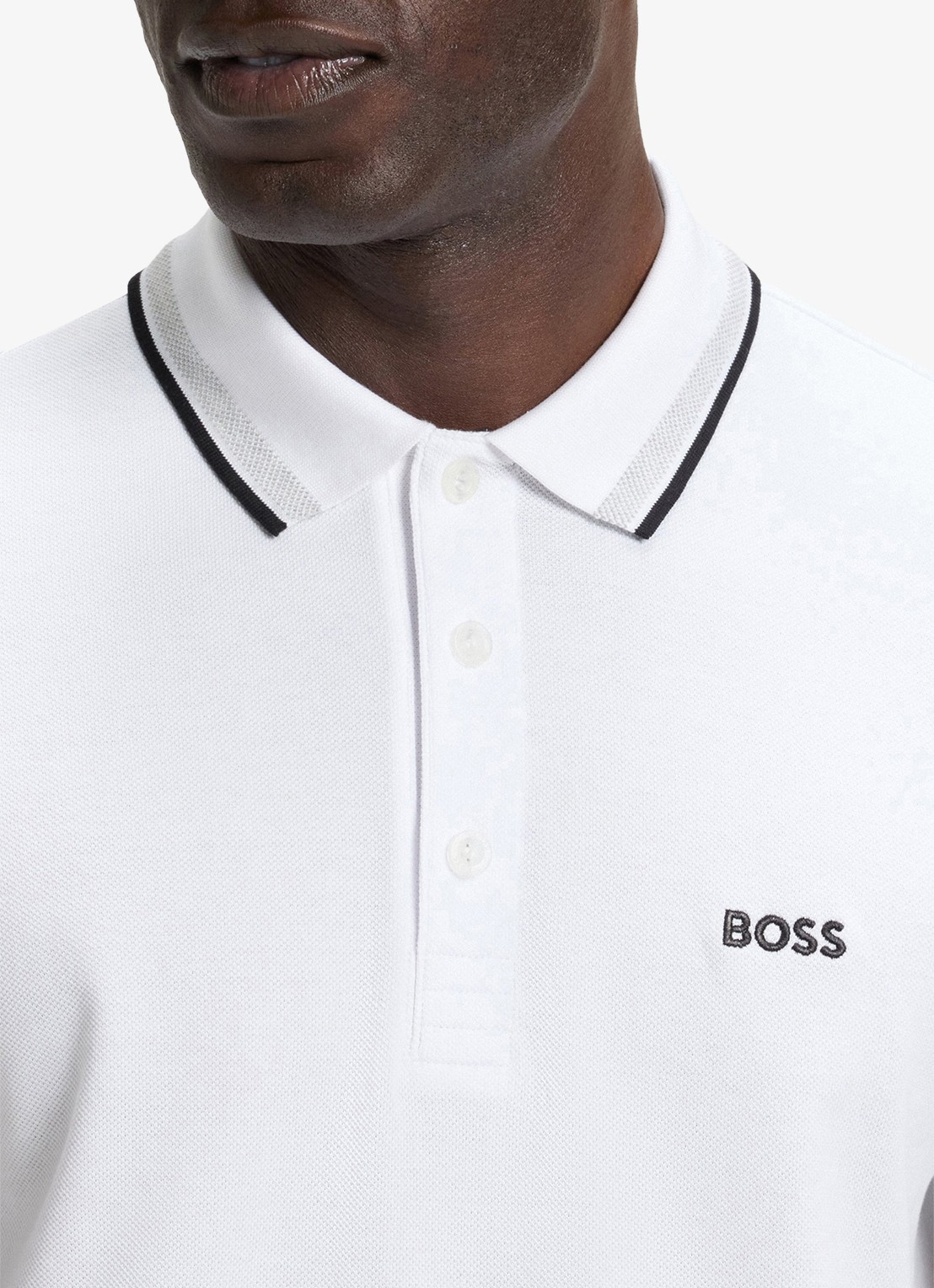 BOSS Paddy regular fit polo van piqué katoen met logo  - detail 7 white-100 / wit