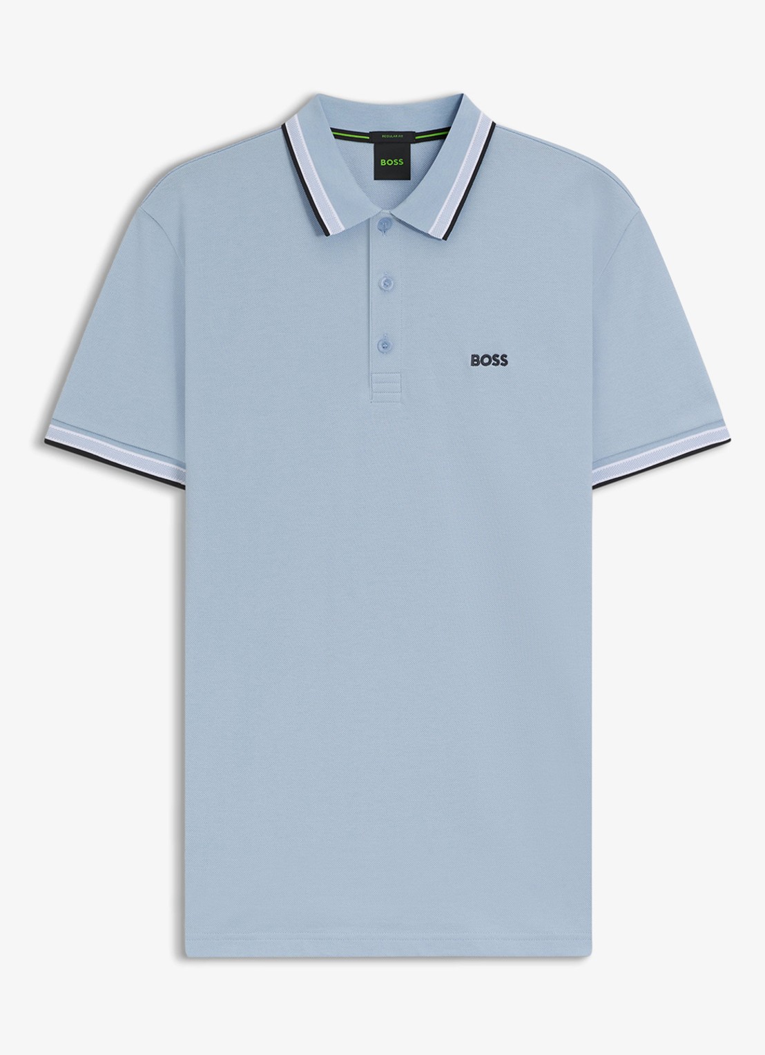 BOSS Paddy regular fit polo van piqué katoen met logo  - voorkant 5 white-100 / wit