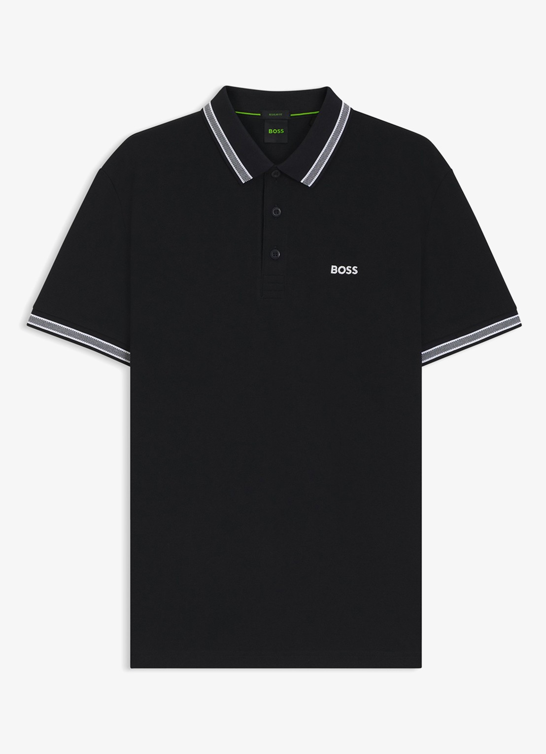 BOSS Paddy regular fit polo van piqué katoen met logo  - voorkant 2 donkerblauw