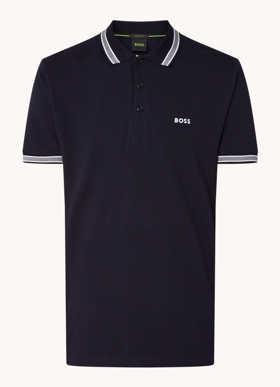 BOSS Paddy regular fit polo van piqué katoen met logo  - voorkant dark blue-402 / blauw