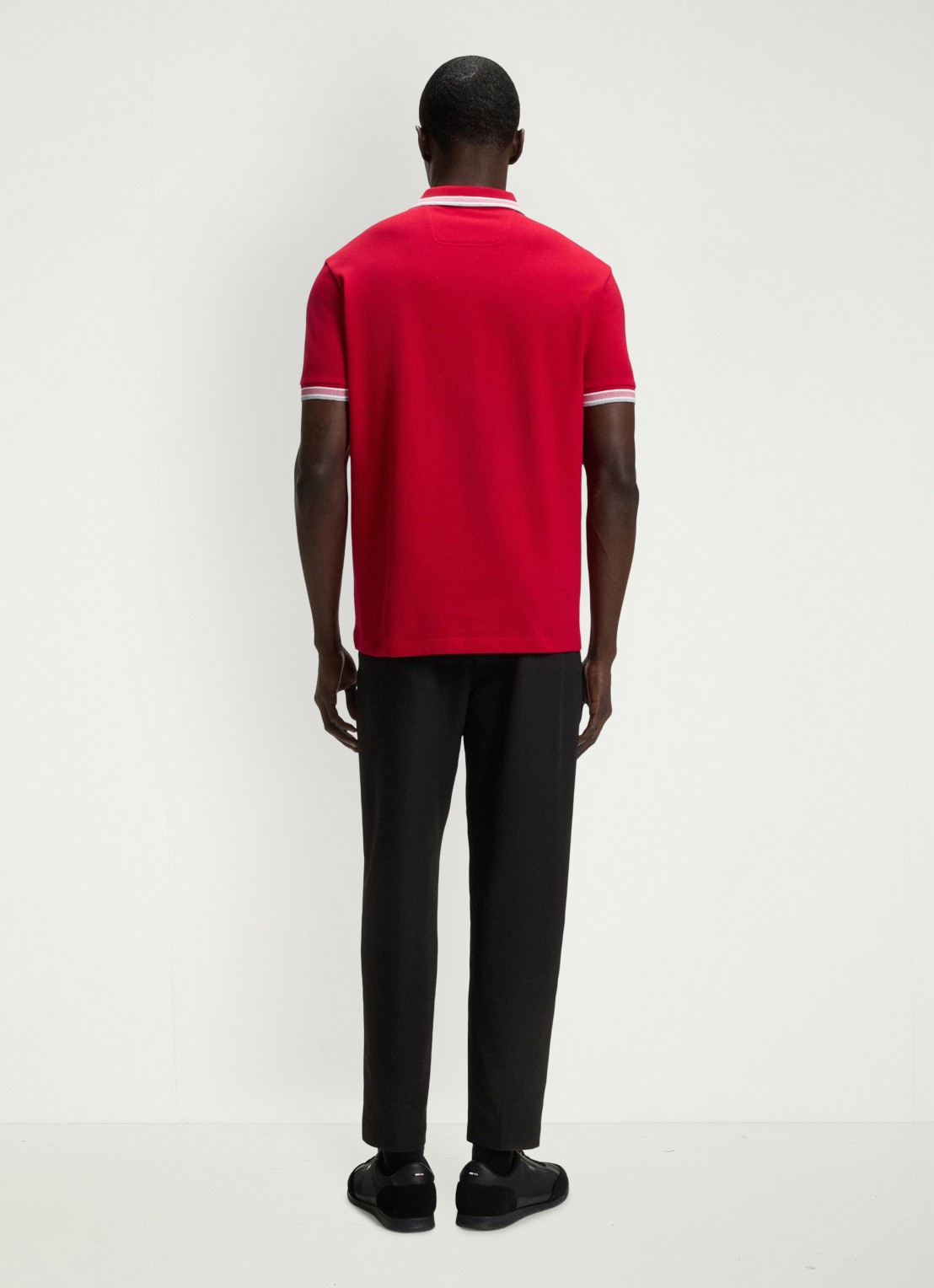 BOSS Paddy regular fit polo van piqué katoen met logo  - achterkant 3 medium red-610 / rood