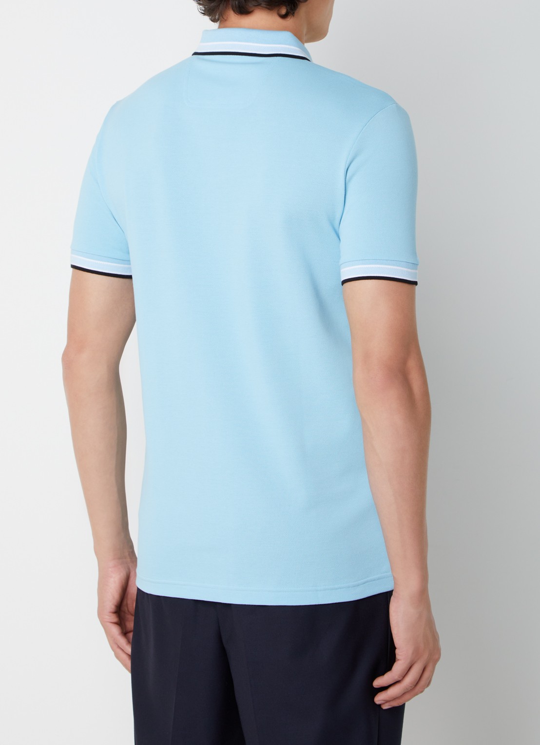 BOSS Paddy regular fit polo van piqué katoen met logo  - achterkant bright blue-431 / blauw