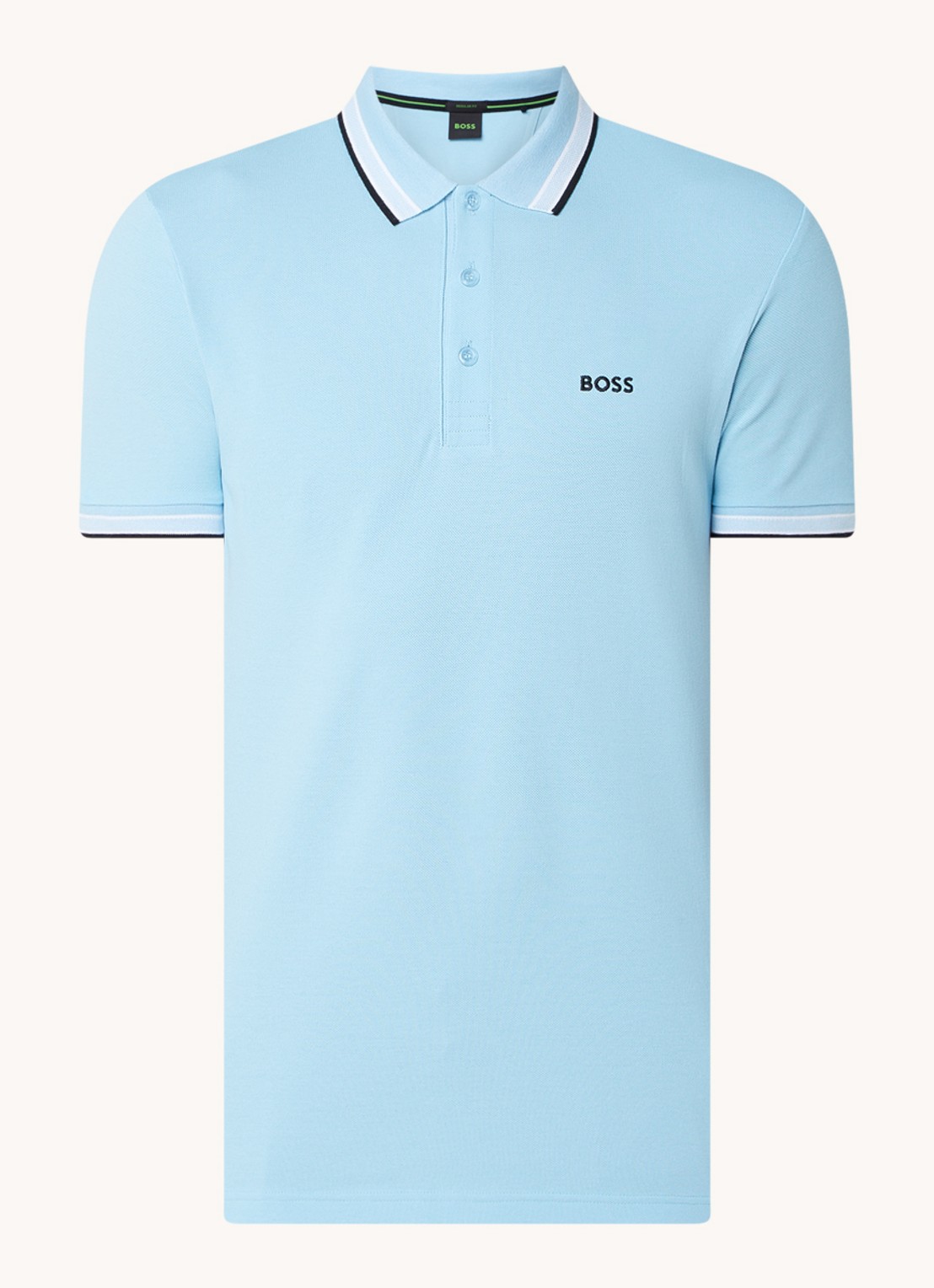 BOSS Paddy regular fit polo van piqué katoen met logo  - voorkant 3 bright blue-431 / blauw