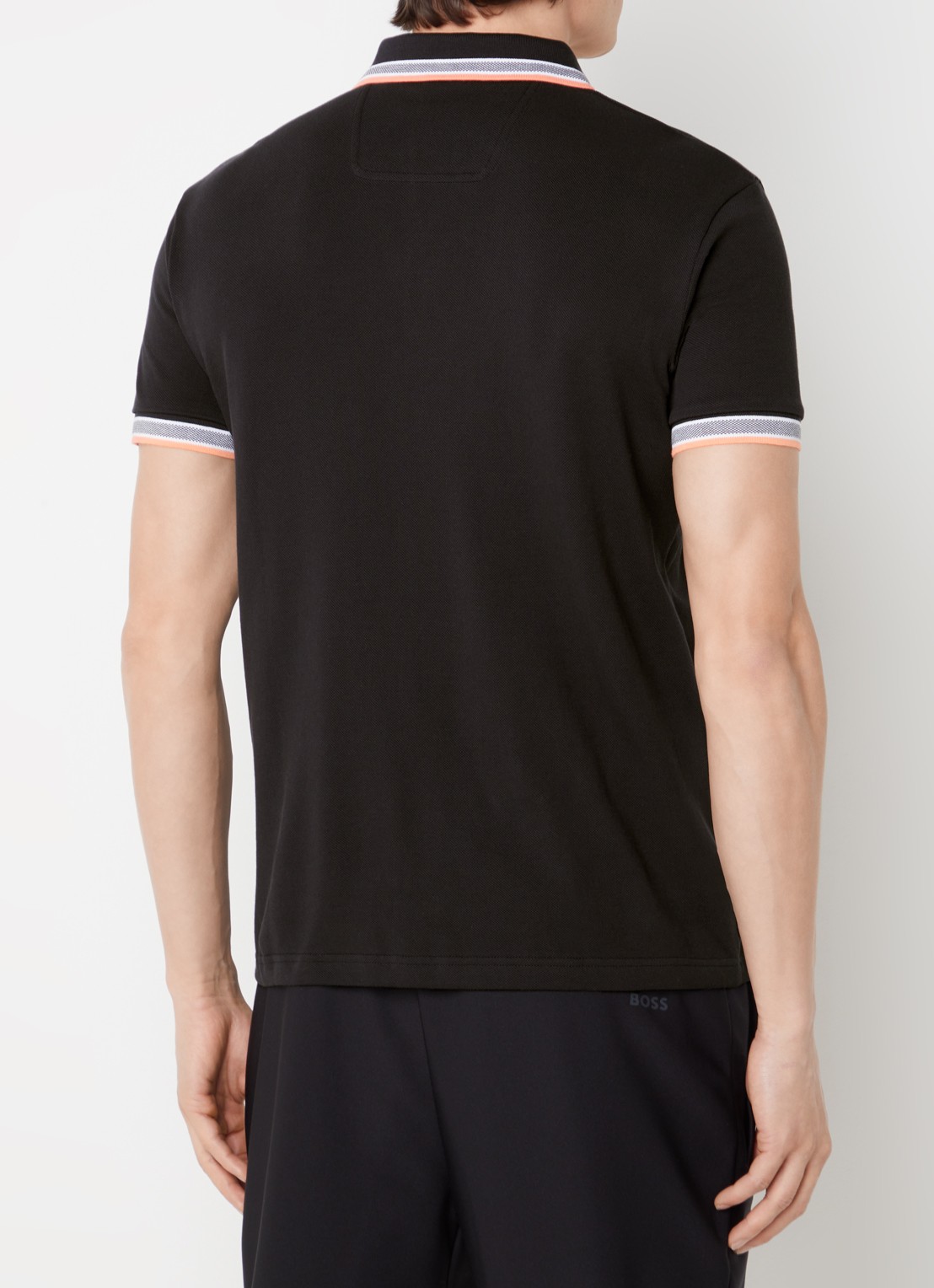 BOSS Paddy regular fit polo van piqué katoen met logo  - achterkant 3 black-003 / zwart