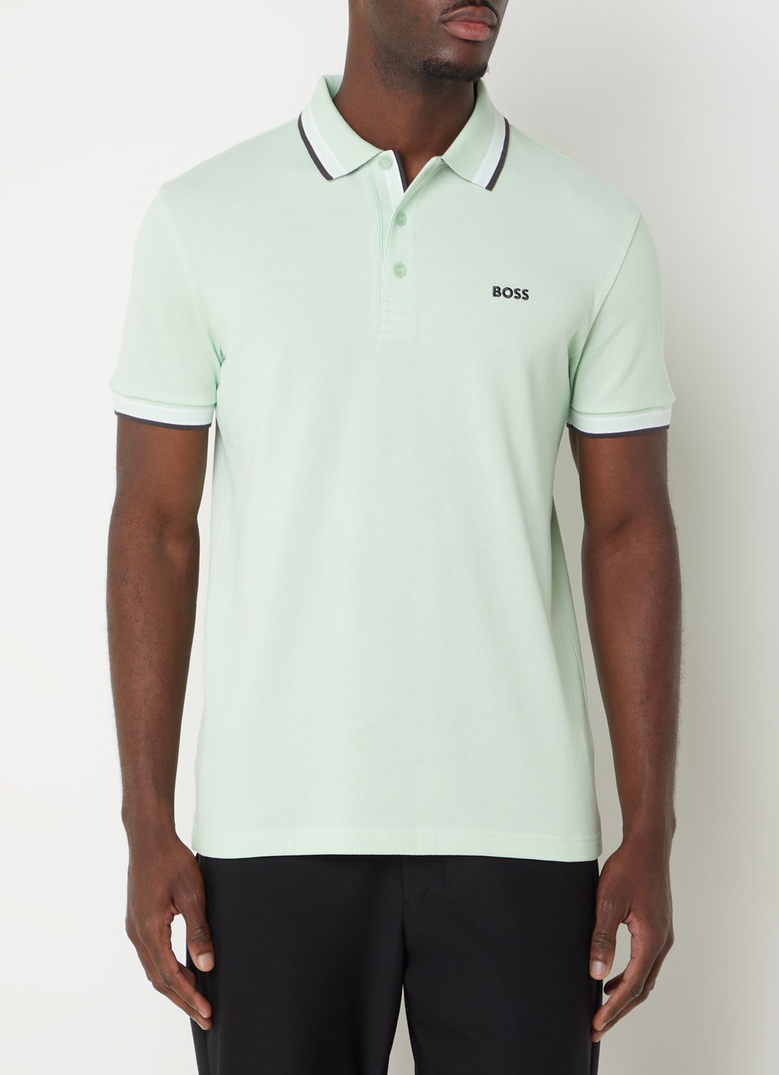 BOSS Paddy regular fit polo van piqué katoen met logo  - detail 4 open green-388 / groen