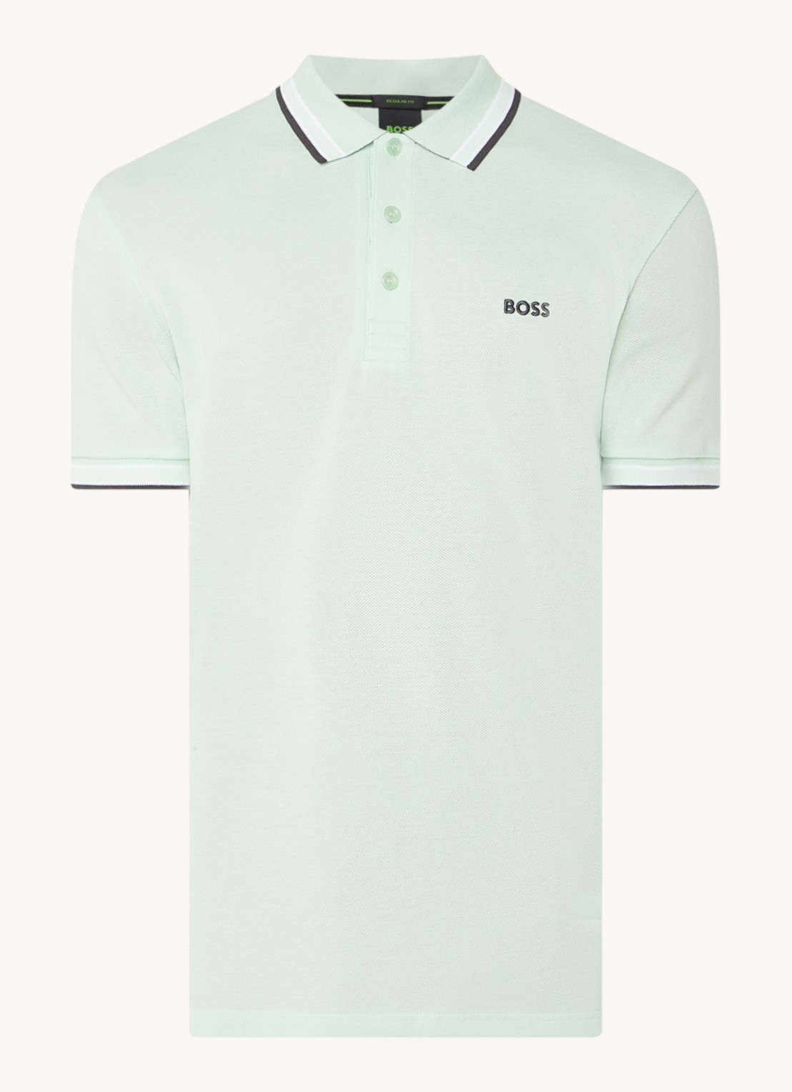 BOSS Paddy regular fit polo van piqué katoen met logo  - voorkant open green-388 / groen