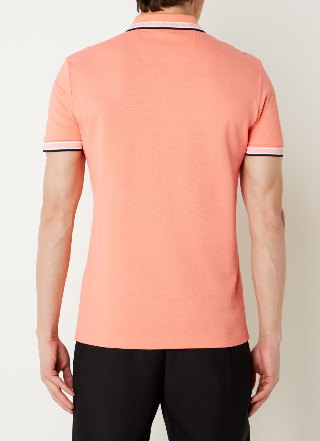 BOSS Paddy regular fit polo van piqué katoen met logo  - achterkant 4 open red-649 / rood