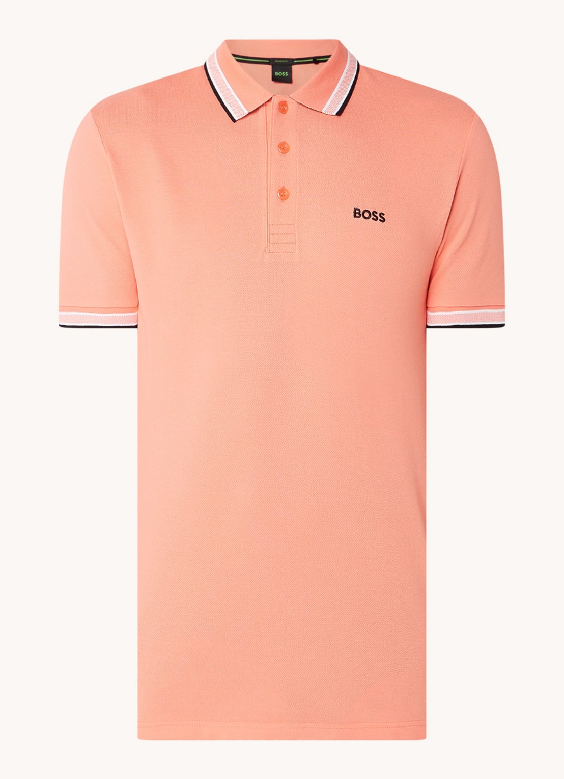 BOSS Paddy regular fit polo van piqué katoen met logo  - voorkant open red-649 / rood