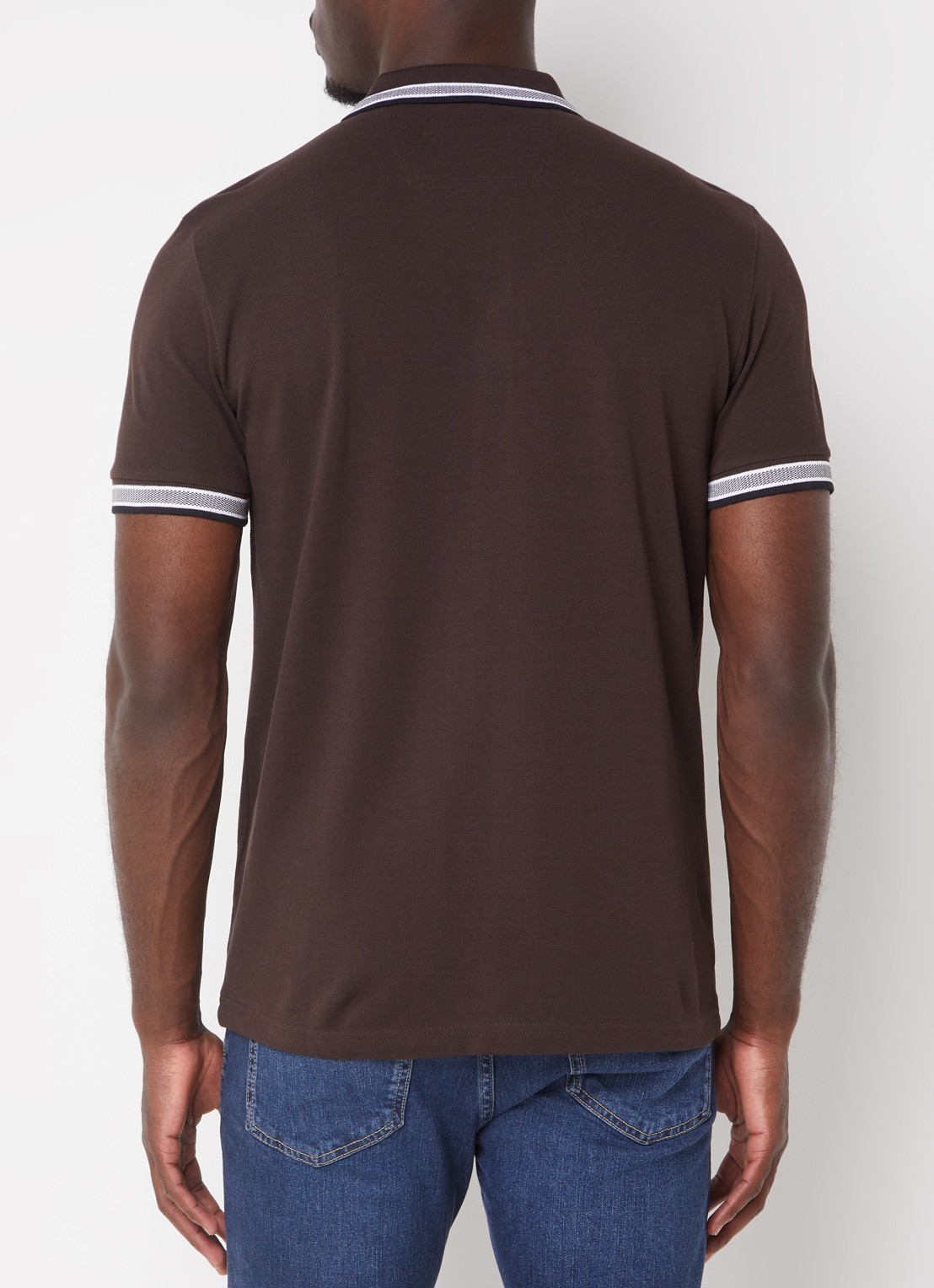 BOSS Paddy regular fit polo van piqué katoen met logo  - achterkant 2 medium brown-213 / bruin