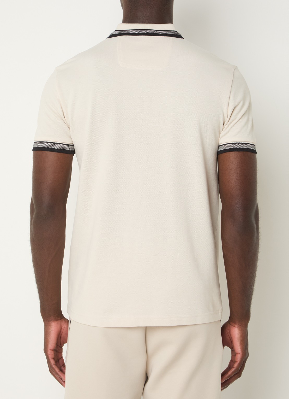 BOSS Paddy regular fit polo van piqué katoen met logo  - achterkant open white-131 / wit