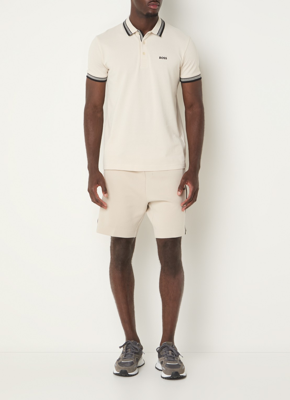 BOSS Paddy regular fit polo van piqué katoen met logo  - voorkant 3 open white-131 / wit
