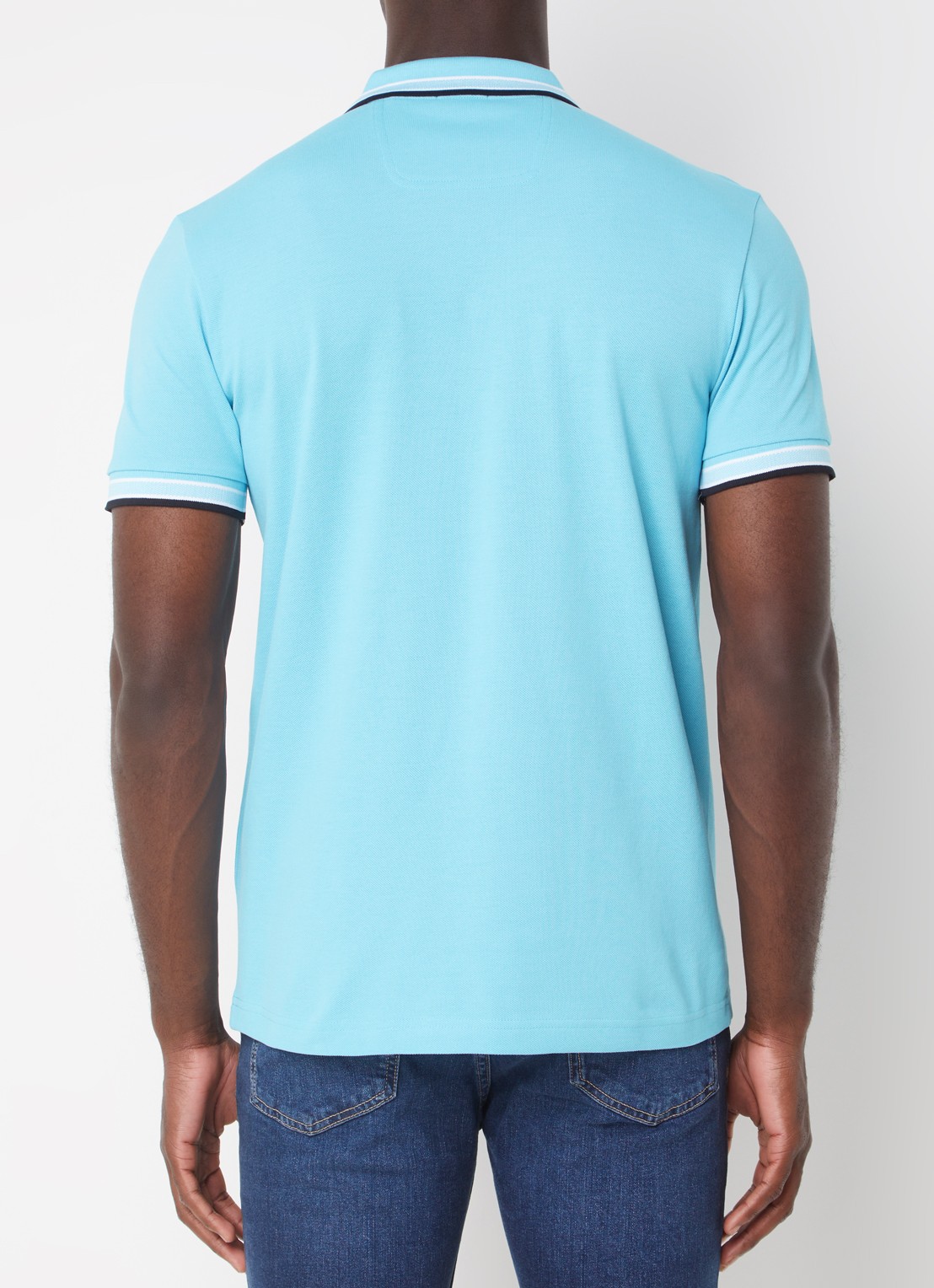 BOSS Paddy regular fit polo van piqué katoen met logo  - achterkant 3 turquoise/aqua-447 / blauw