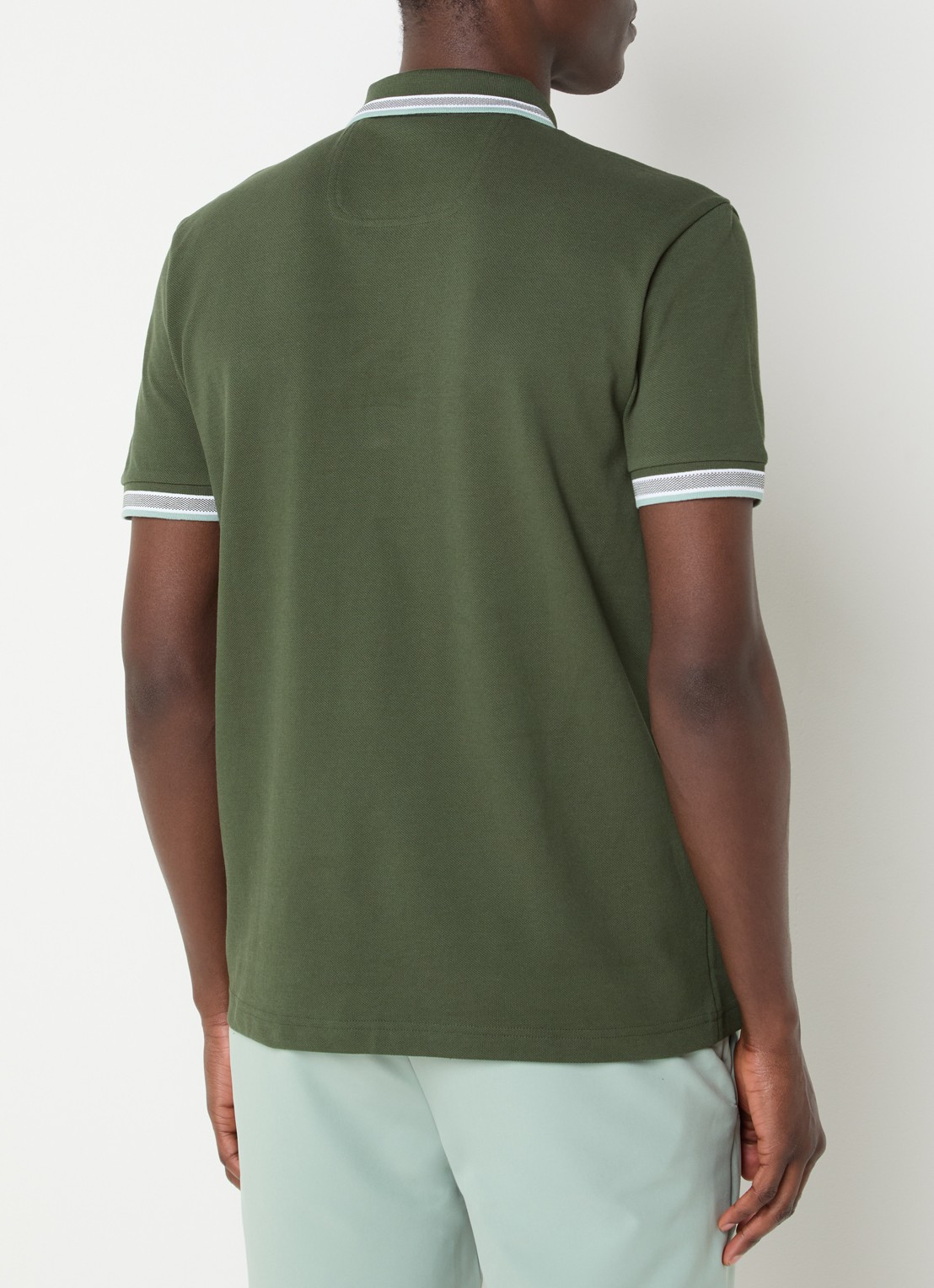 BOSS Paddy regular fit polo van piqué katoen met logo  - achterkant 4 open green-355 / groen