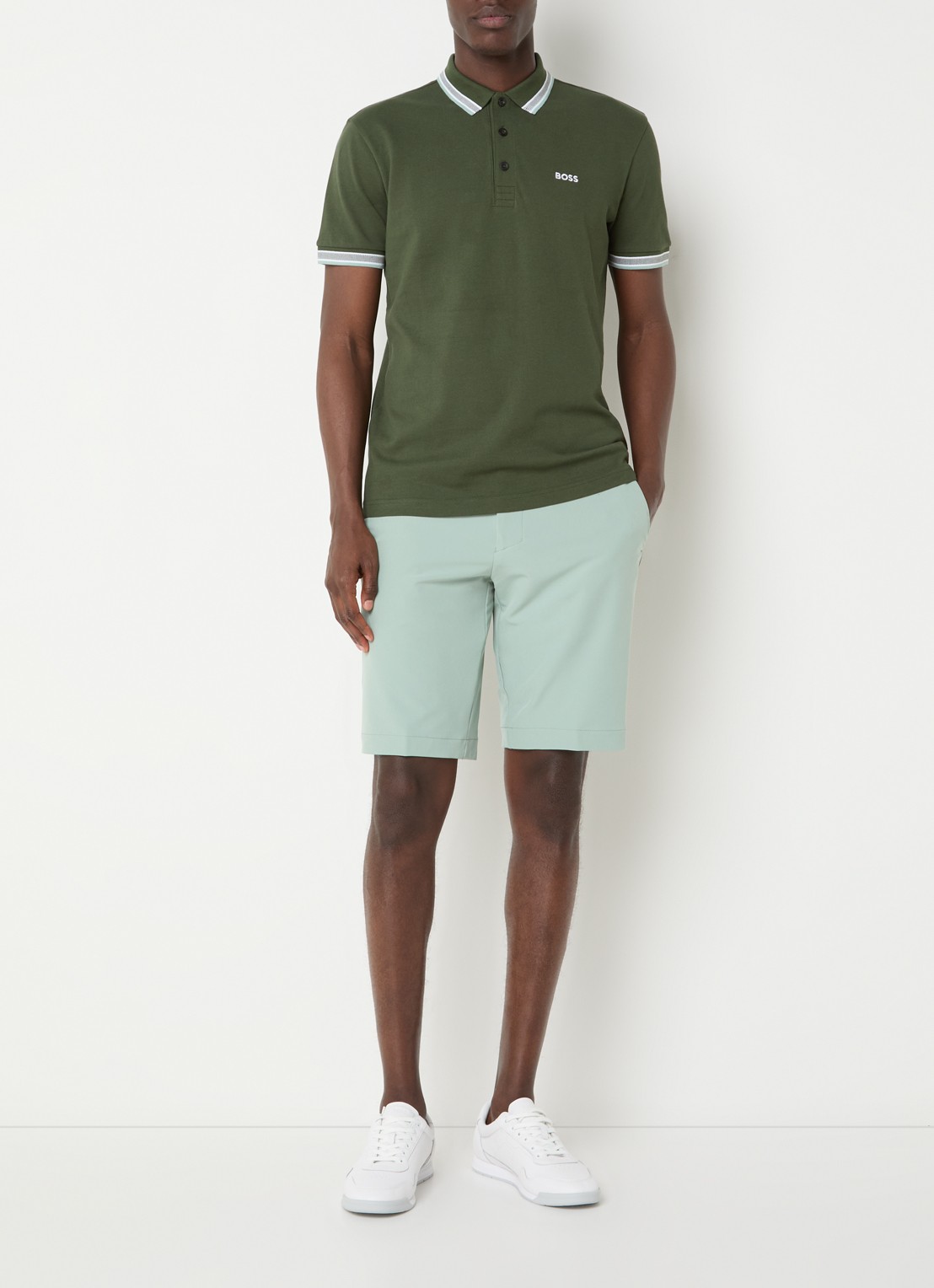 BOSS Paddy regular fit polo van piqué katoen met logo  - voorkant 3 open green-355 / groen