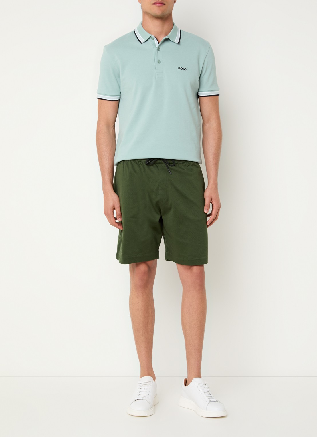 BOSS Paddy regular fit polo van piqué katoen met logo  - voorkant 2 open green-357 / groen