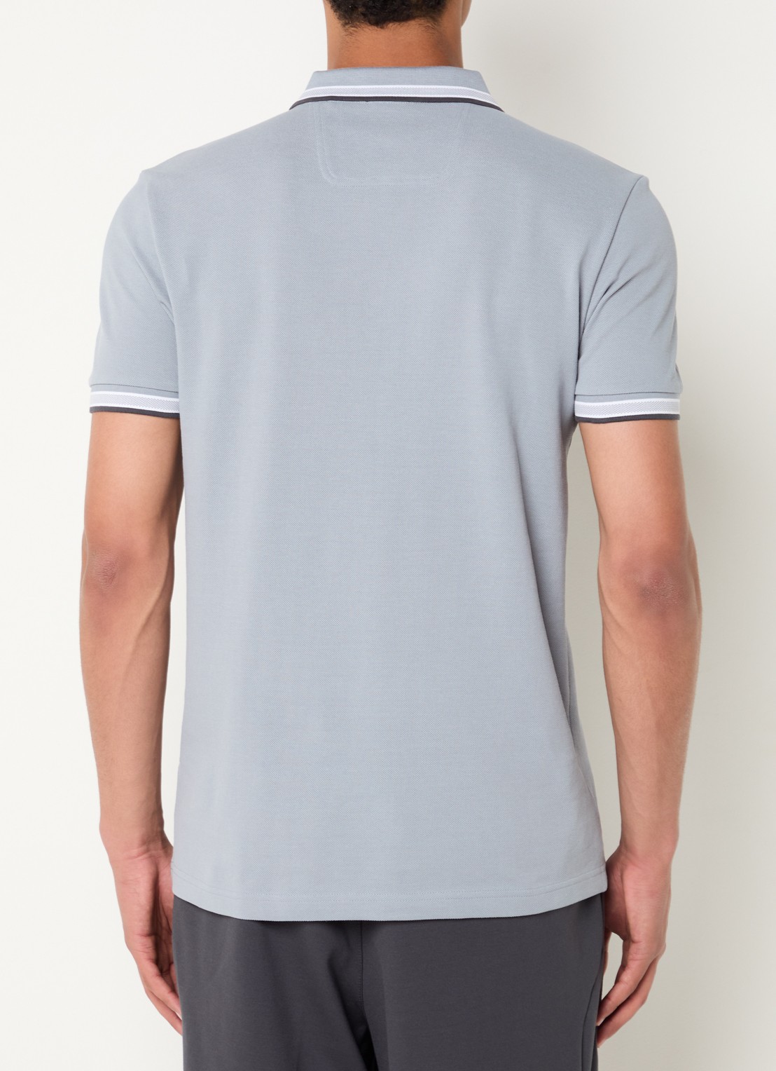 BOSS Paddy regular fit polo van piqué katoen met logo  - achterkant dark grey-026 / grijs