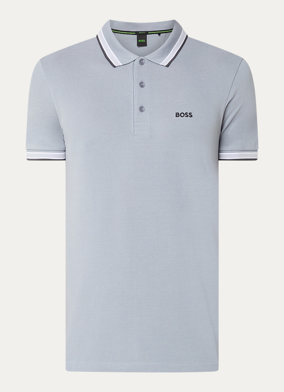 BOSS Paddy regular fit polo van piqué katoen met logo  - voorkant 2 dark grey-026 / grijs