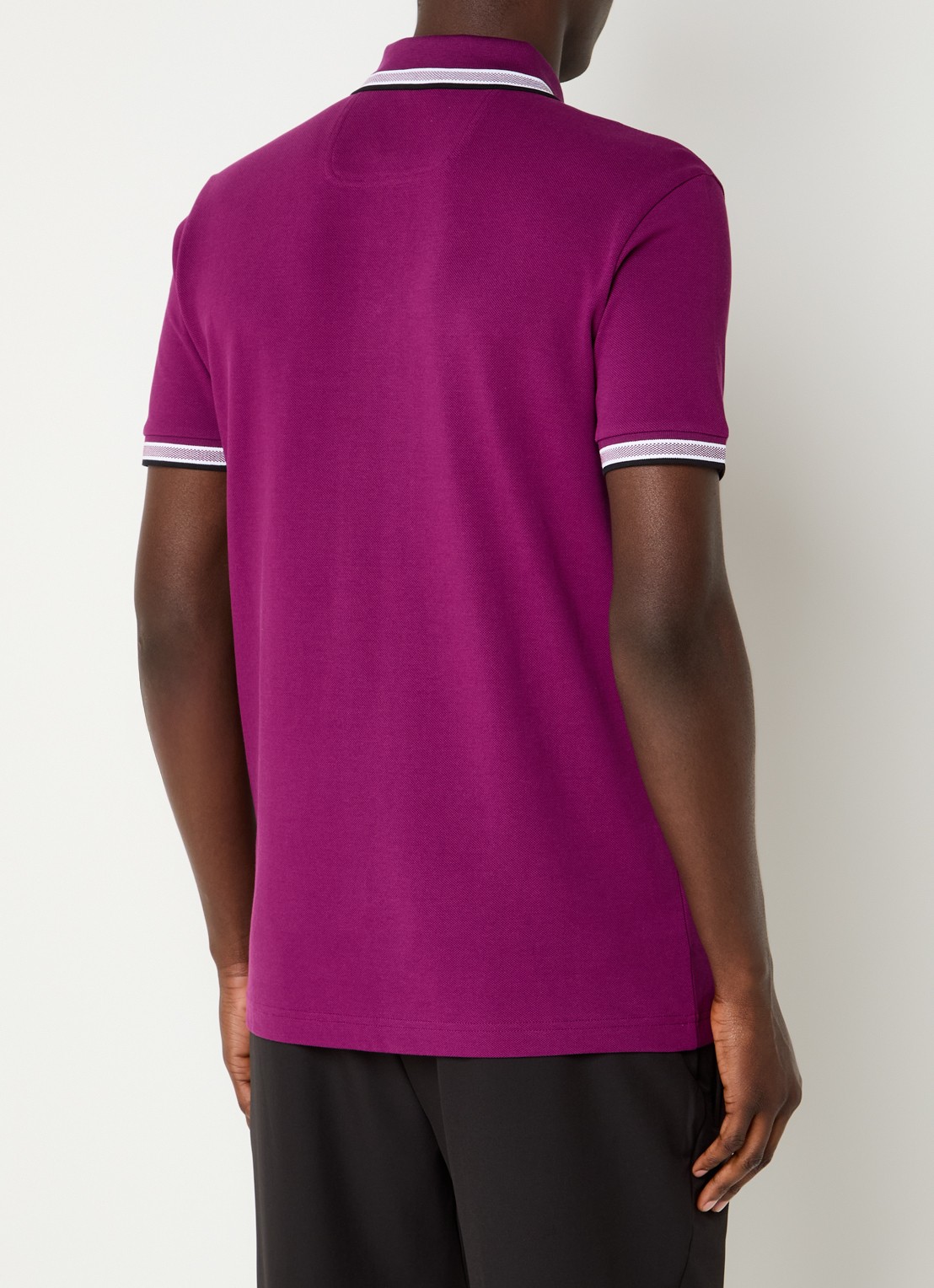 BOSS Paddy regular fit polo van piqué katoen met logo  - achterkant 2 bright pink-674 / paars