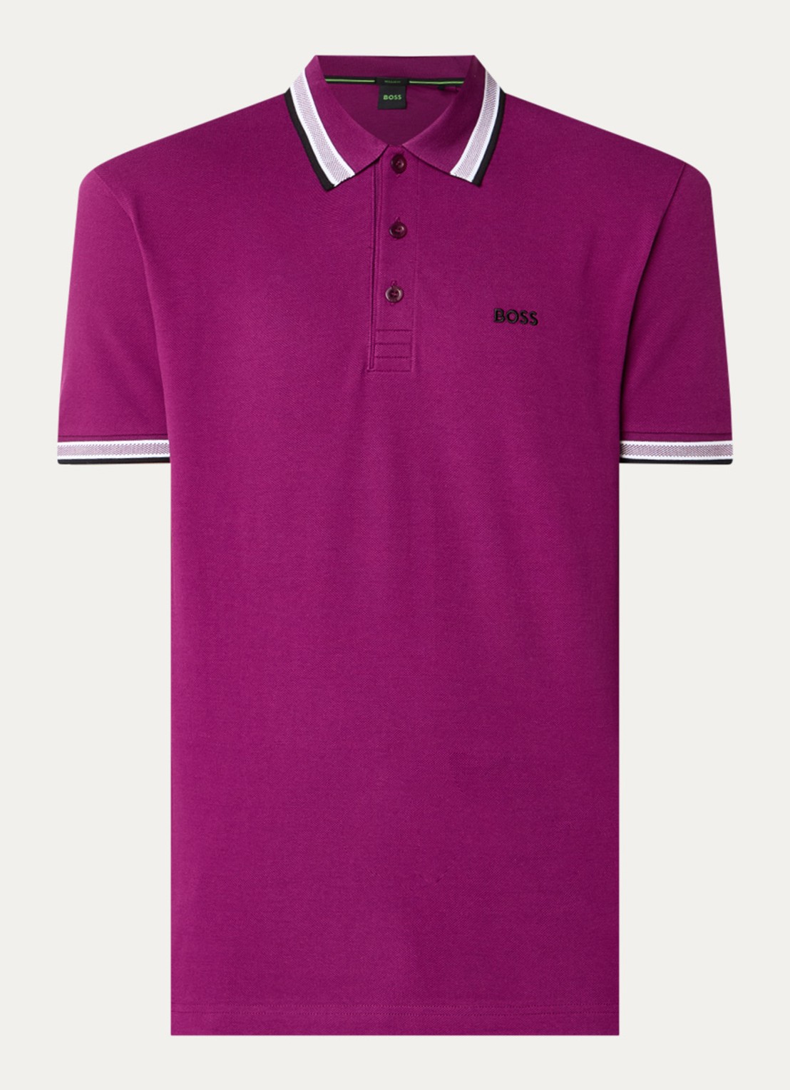 BOSS Paddy regular fit polo van piqué katoen met logo  - voorkant 3 bright pink-674 / paars