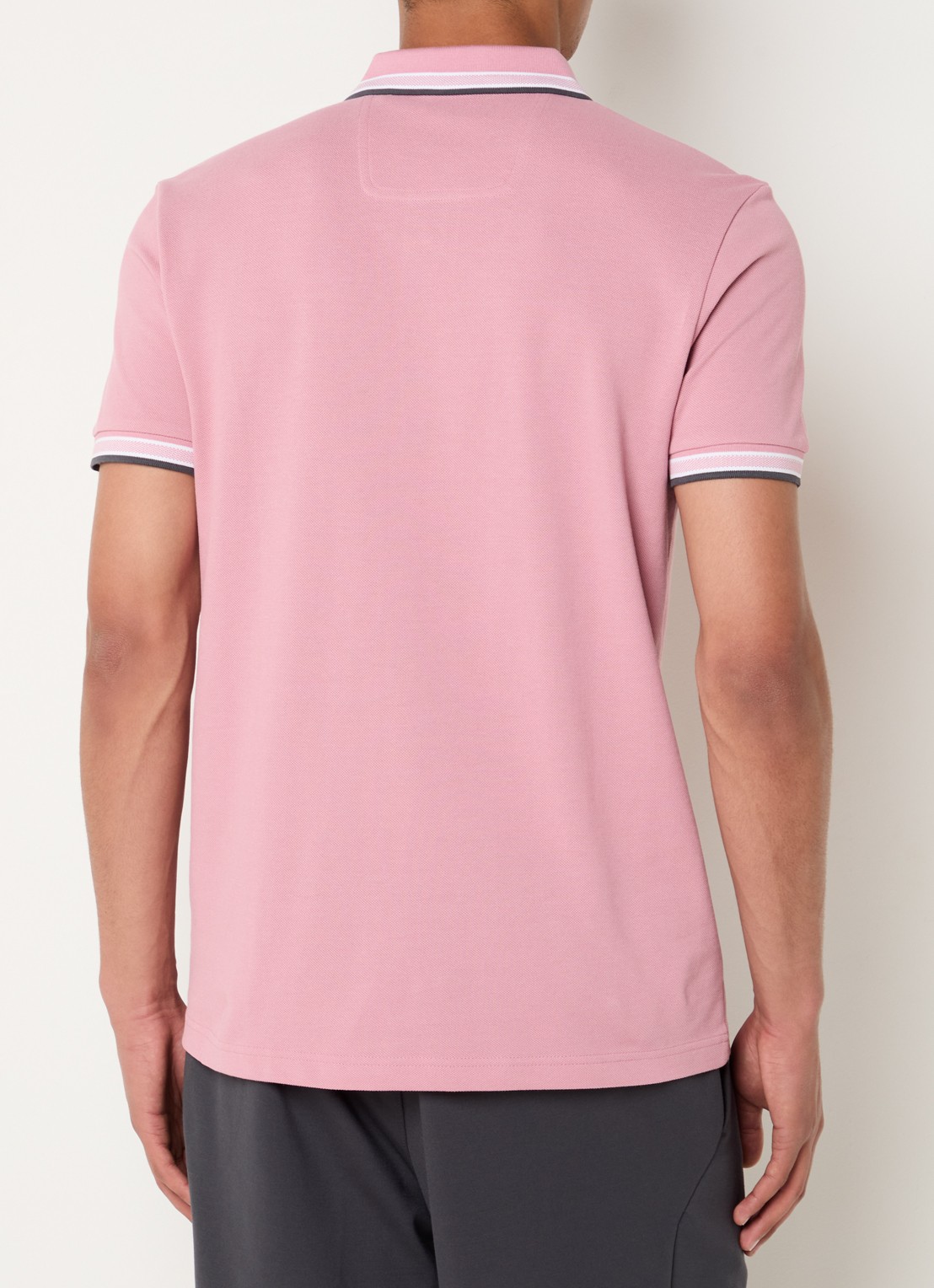 BOSS Paddy regular fit polo van piqué katoen met logo  - achterkant 4 open pink-696 / roze